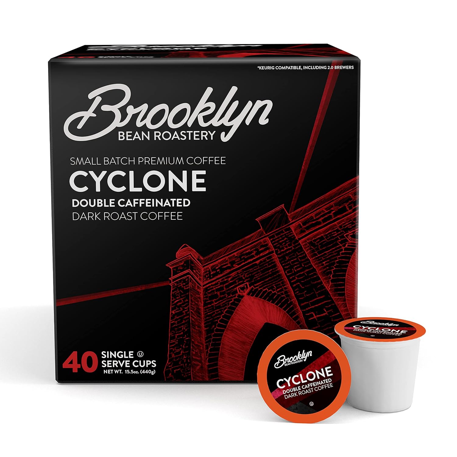 Brooklyn Beans Colombian Gourmet Coffee Pods - Compatible with Keurig K Cup Brewers Including 2.0 Machines, 40 Count, Rich and Smooth Colombian Medium Roast