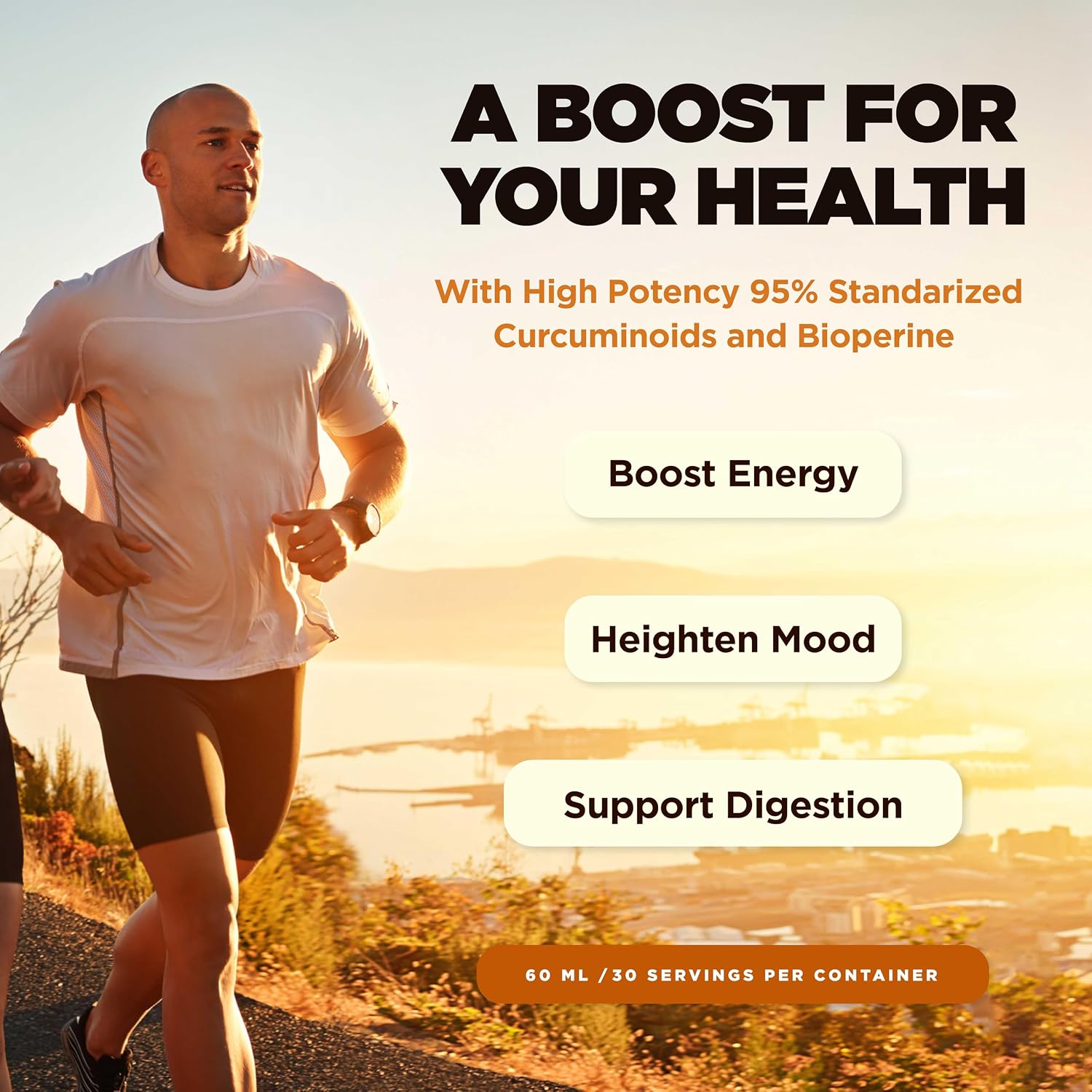 Liquid Turmeric Curcumin Extract with Black Pepper - Turmeric Drops with Bioperine