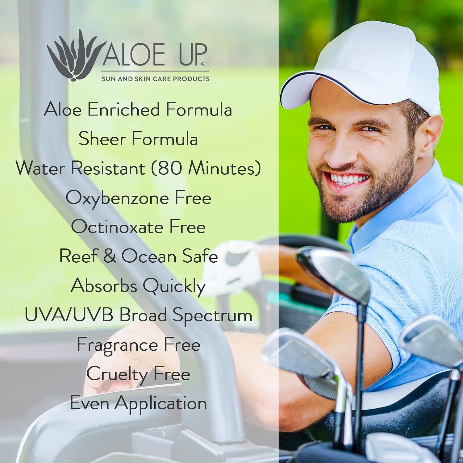 Aloe Up Sport Sunscreen Spray SPF 30, Water Resistant, Non-greasy, 6 oz | Broad-spectrum SPF 30; Water resistant up to 80 min; Non-greasy, With aloe vera gel, fragrance-free