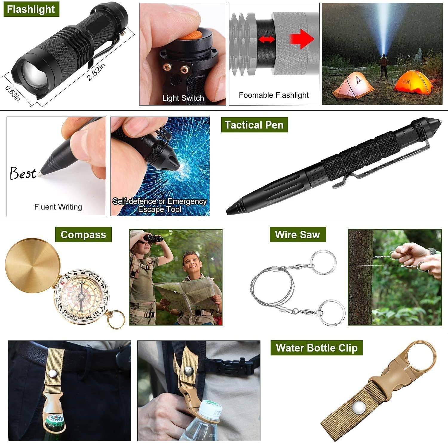 Survival Kit 32 in 1, Gifts for Men Dad Husband Teenage Boy