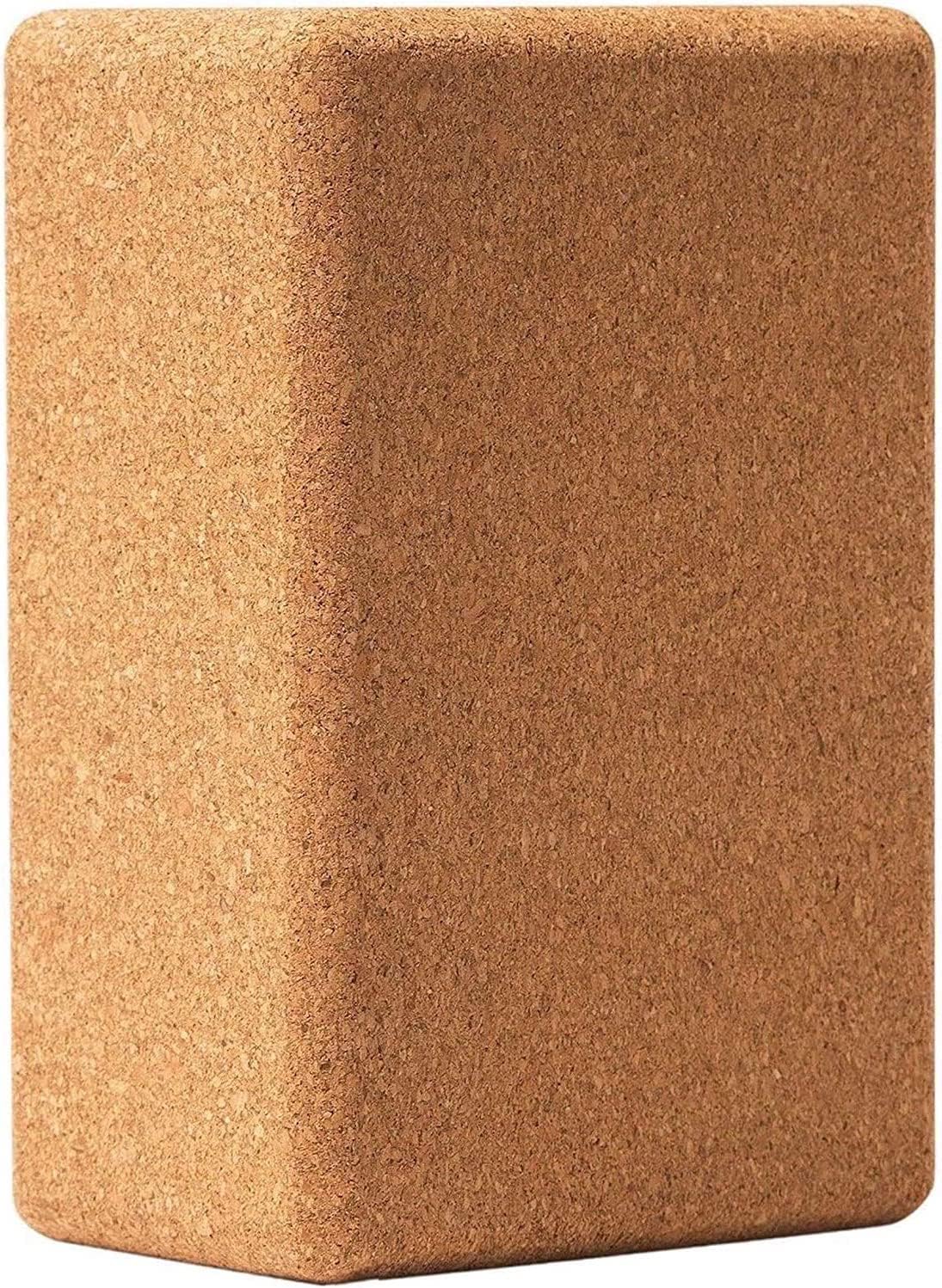 Cork Yoga Blocks 2 Pack Set -Natural Cork from Portugal, 9"x6"x4" Yoga Blocks Non-Slip&Anti-Tilt for Women| Men, Lightweight