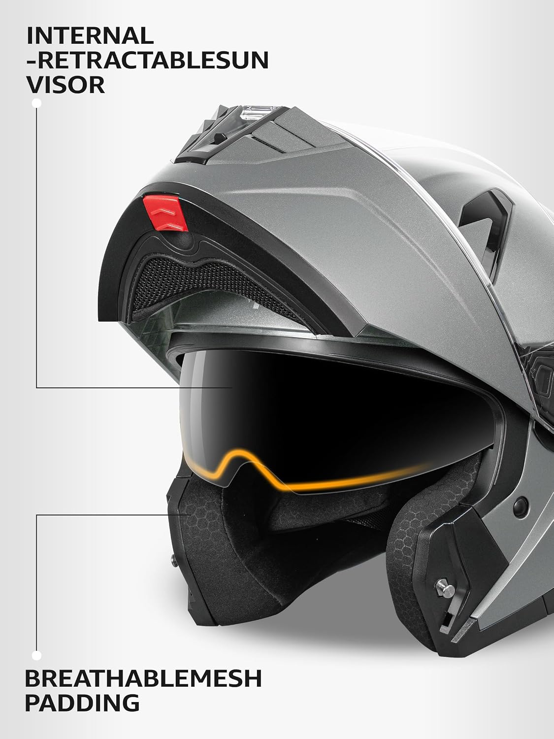 Motorcycle Modular Full Face Helmet DOT Approved - YEMA Helmet YM-925 Motorbike Casco Moto Moped Street Bike Racing Helmet with Sun Visor for Adult Youth Men and Women