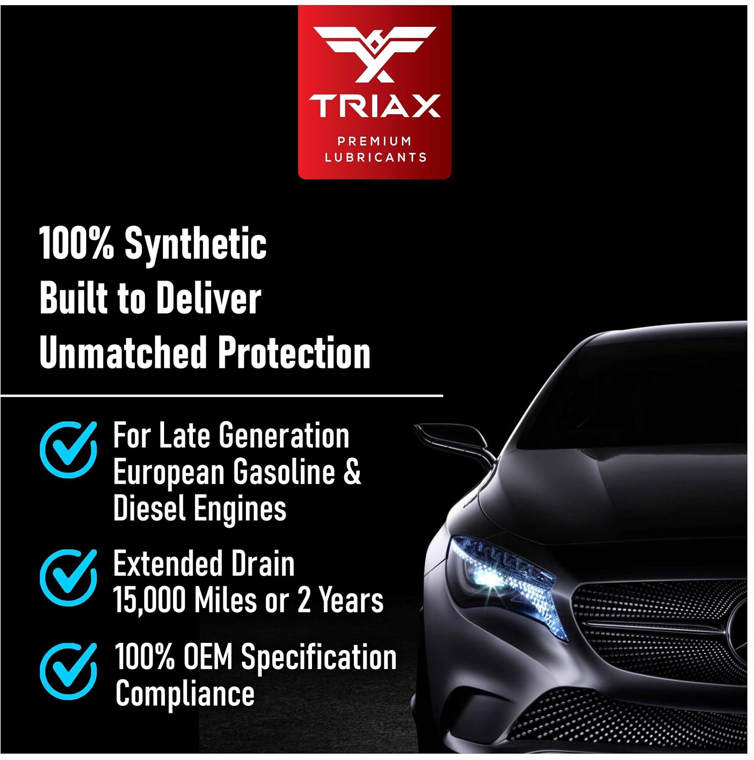TRIAX Euro LV 0W-20 Full Synthetic European Car Engine Oil | 15K Miles | Compatible with BMW LL-12+, LL-17+, MB 229.71, VW 508.00/509.00 (1 Quart)