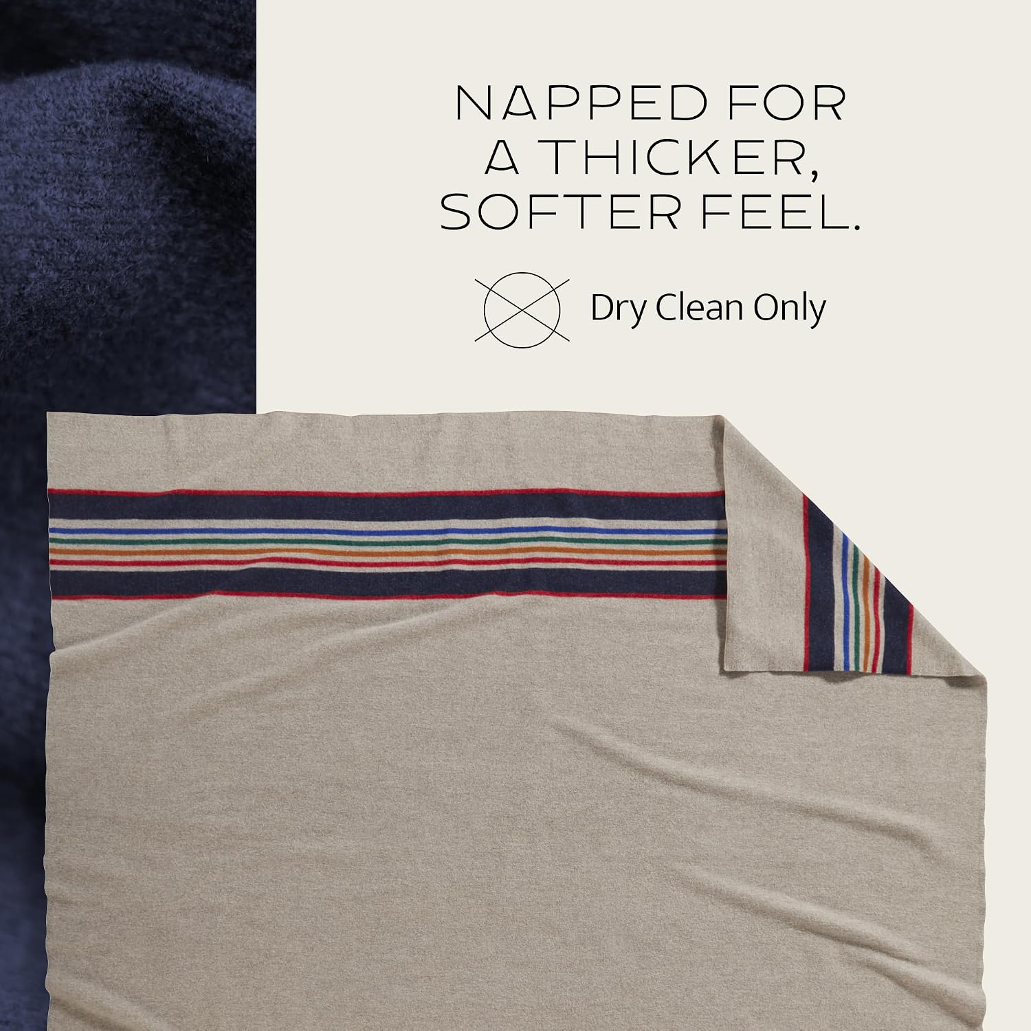 Pendleton National Park Blanket Full 80" x 90", 100% Wool | Iconic Park Stripes Collectible Keepsake - Glacier
