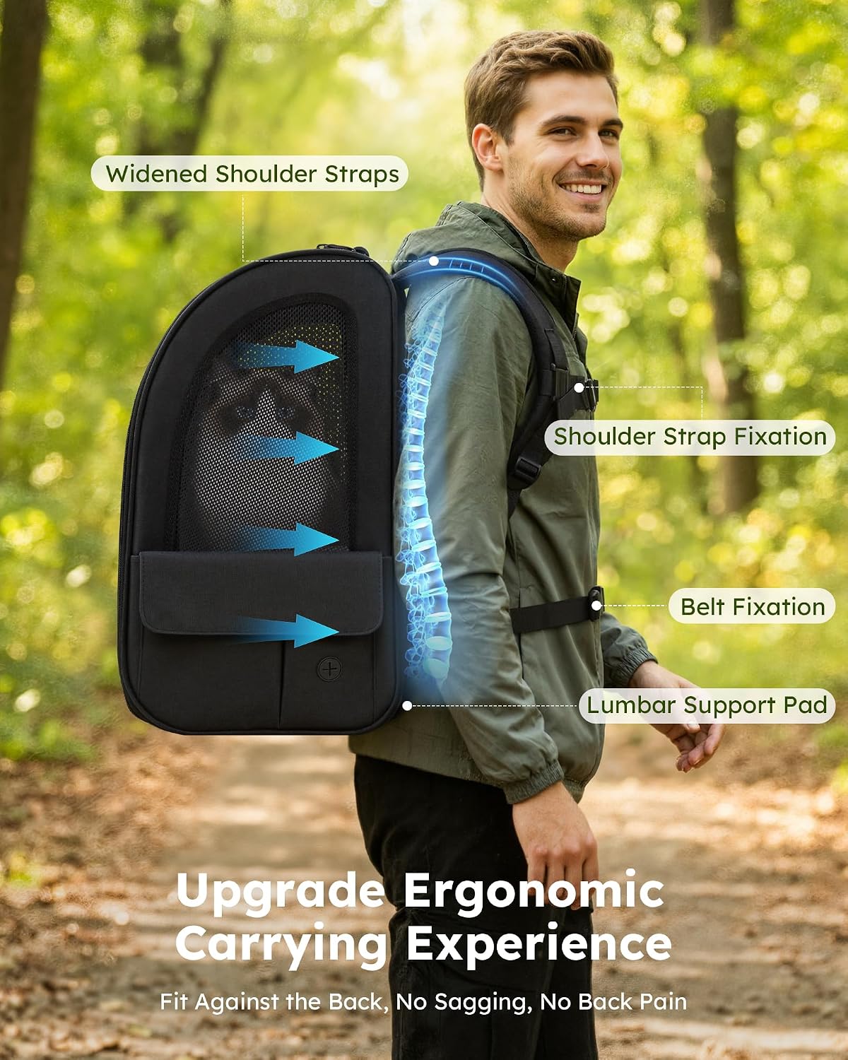 pecute Cat Backpack Expandable, Cat Carrier Backpack with Breathable Window