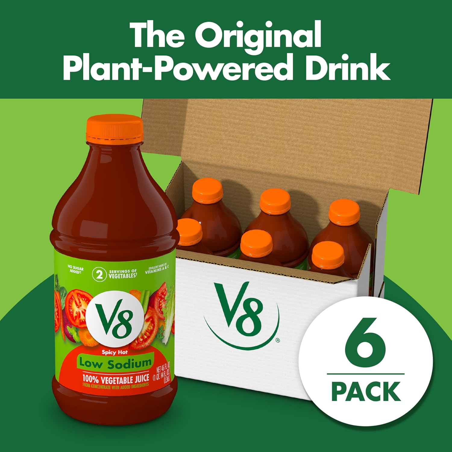 V8 Original 100% Vegetable Juice, 12 fl oz Bottle (12 Pack)