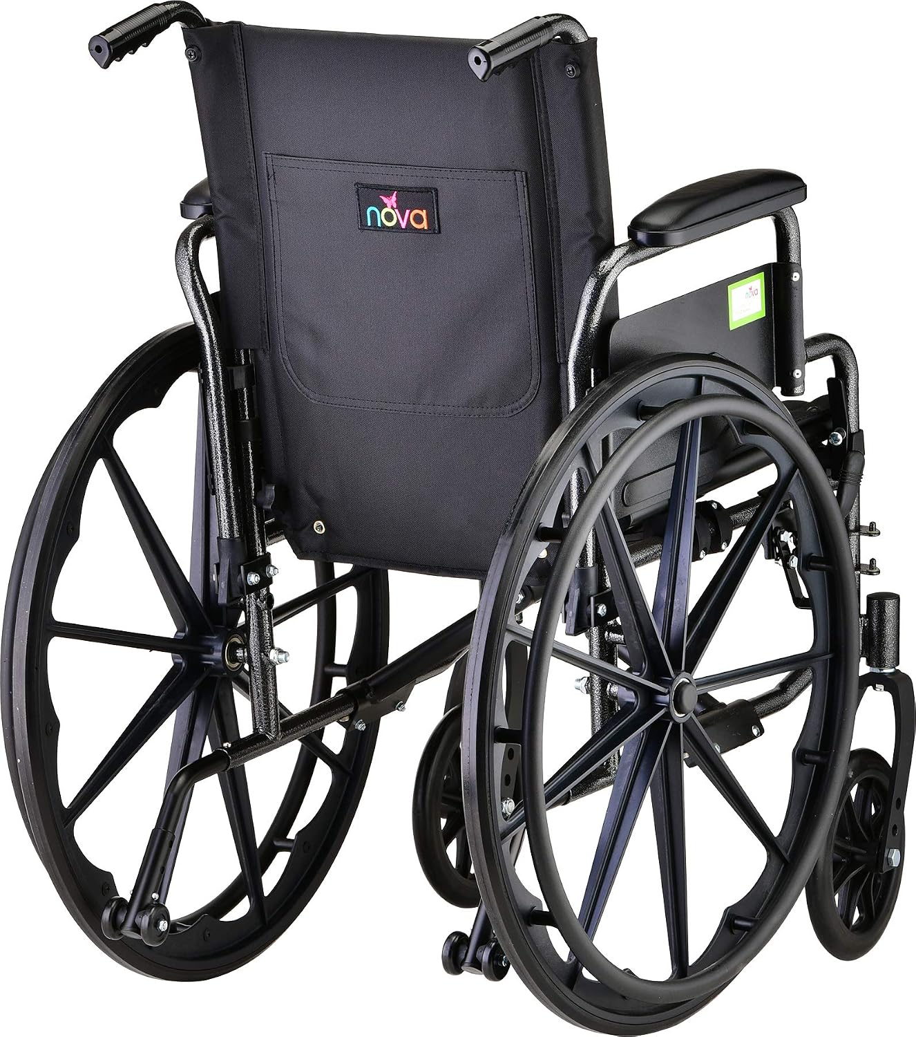 NOVA Lightweight Wheelchair with Flip Up Desk Arms (for Easy Transfer), Adjustable & Easy Release Footrests, Safety Anti-Tippers, Choose from 3 Seat Widths - 16”, 18”& 20”, Weighs only 32 lbs.