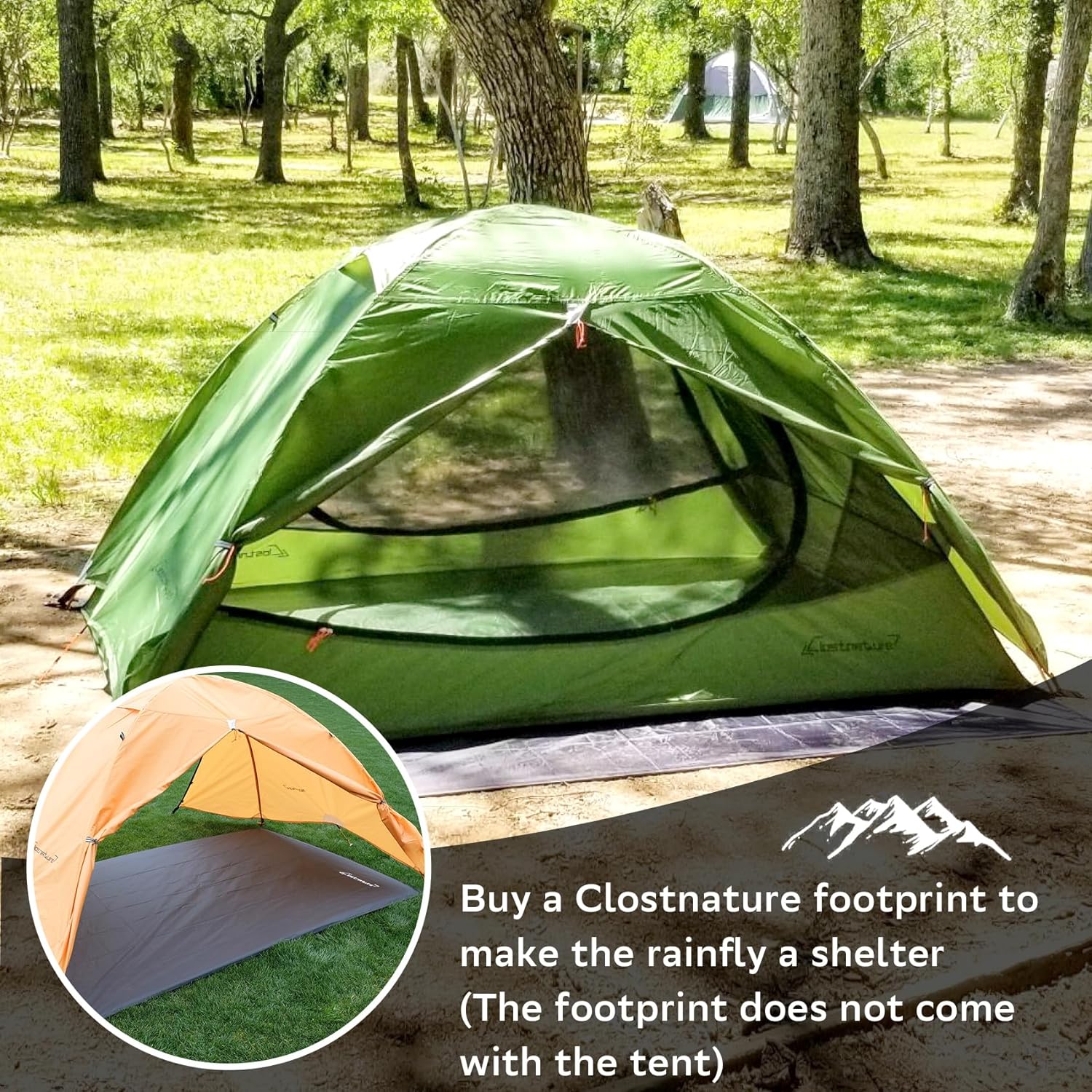Clostnature 1/2/3/4 Person Lightweight Backpacking Tent, Easy Setup Tent