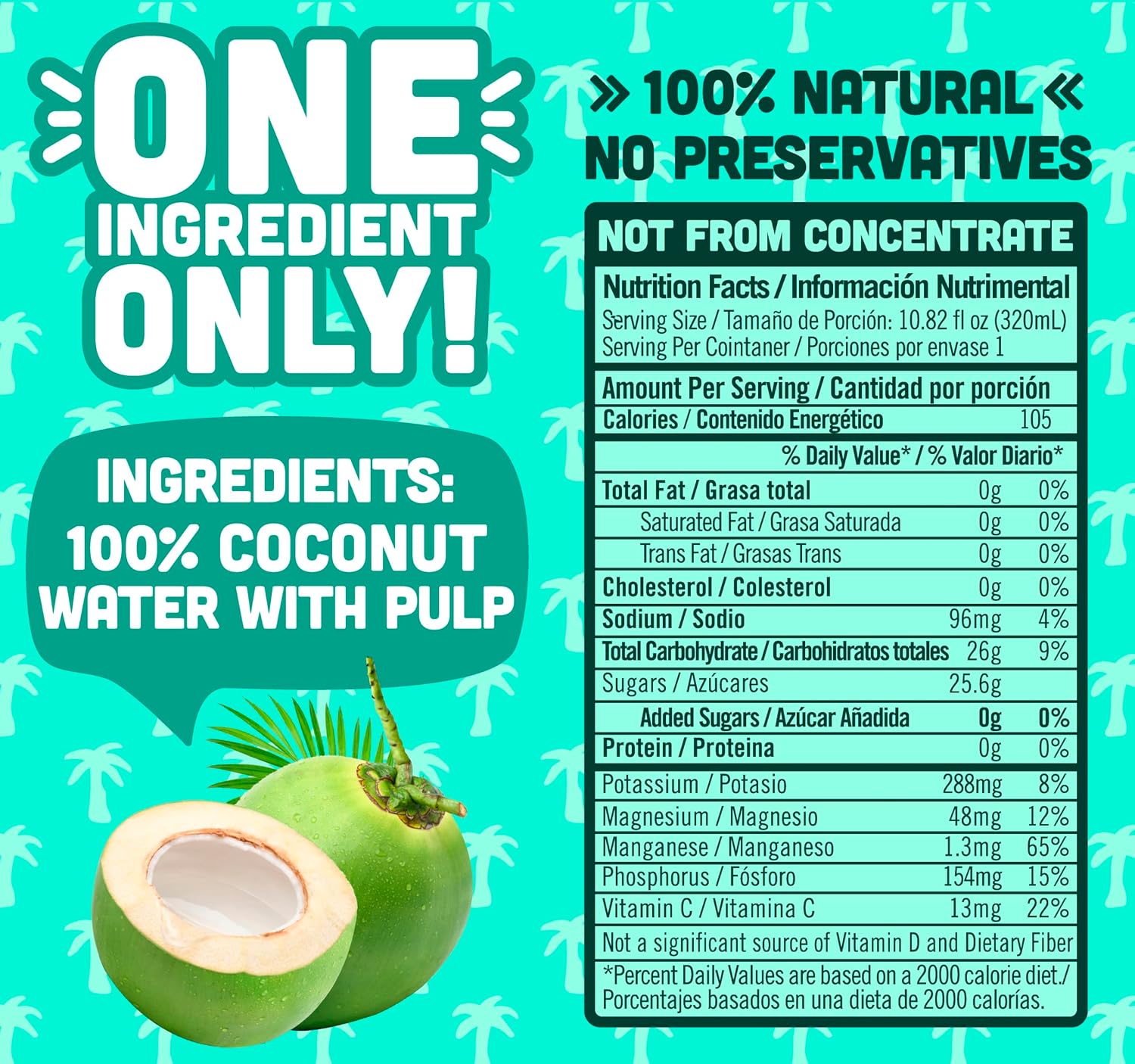 NILO 100% Pure Coconut Water | NO Sugar added | GMO FREE | NOT from Concentrate | 10.8 oz (Pack of 12)