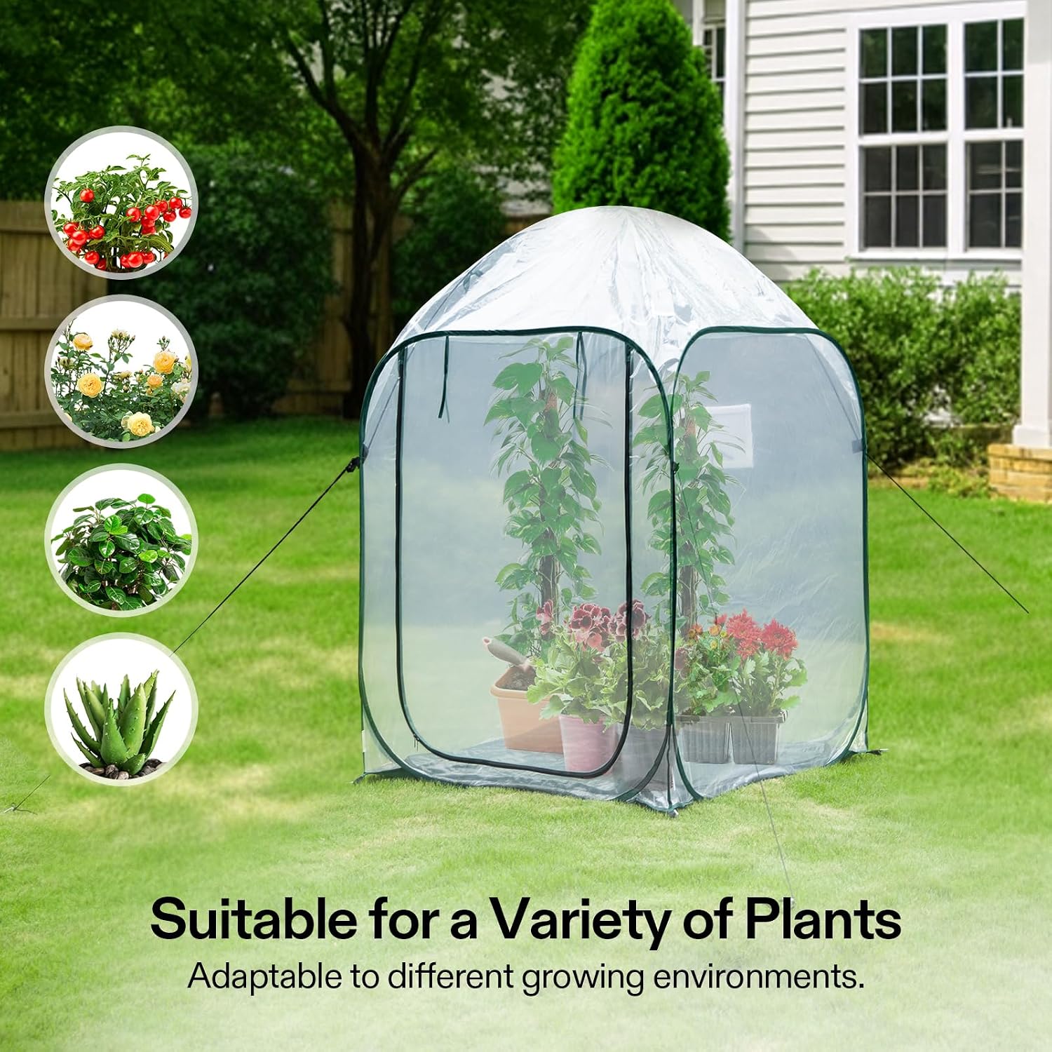 VIVOSUN Mini 4-Tier Greenhouse with Wheels