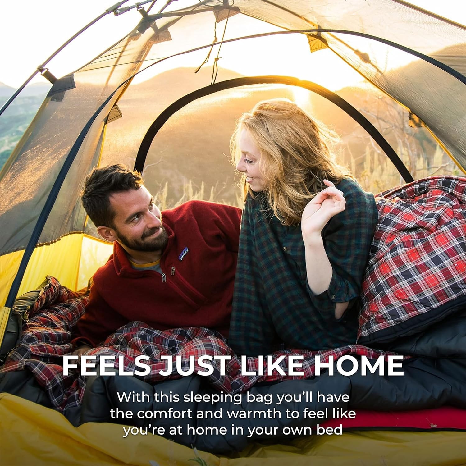Teton Mammoth Queen Size Double Sleeping Bag- A Warm Bag the Whole Family can Enjoy – Great for Camping, Hunting and Base Camp. Compression Sack Included