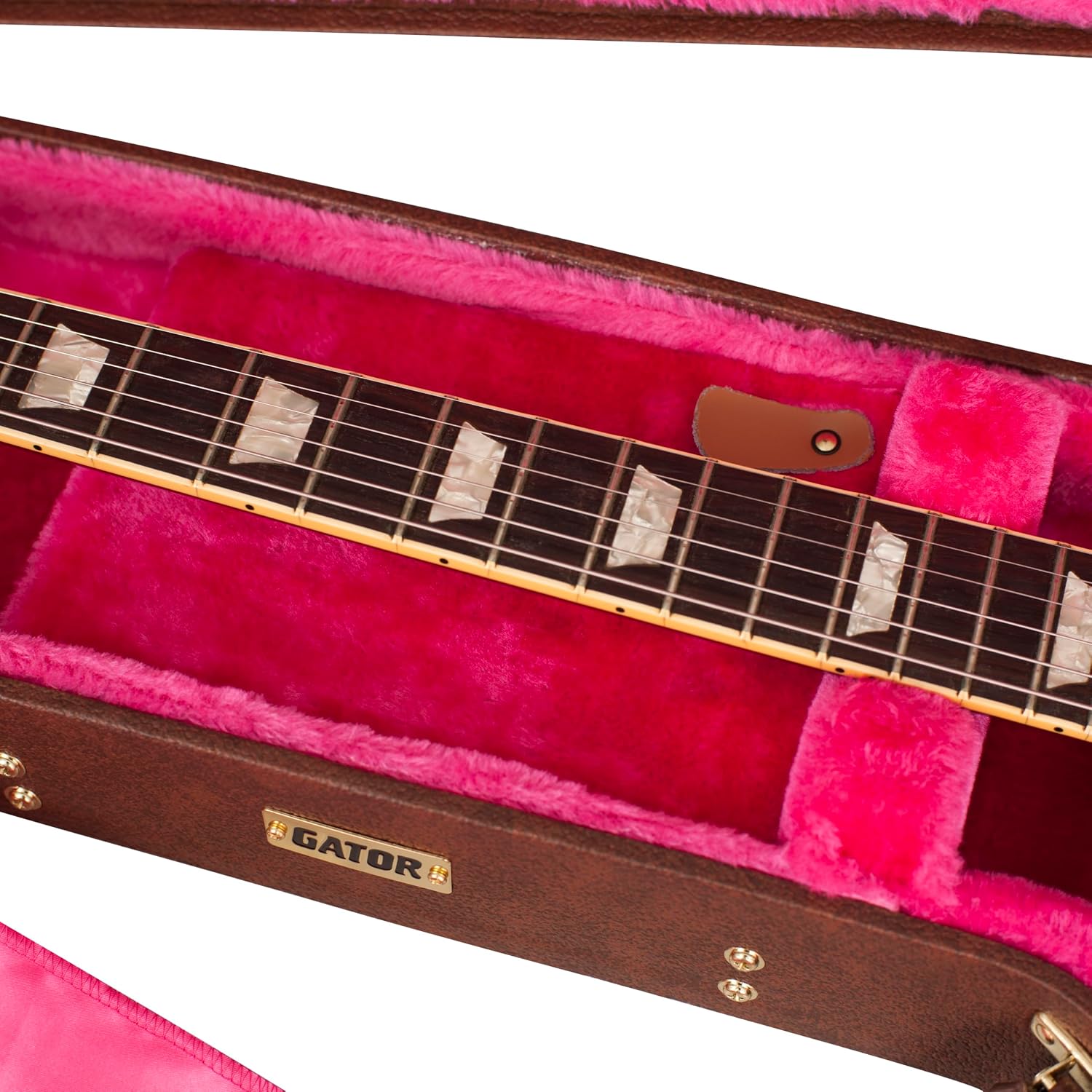 Gator Cases Deluxe Wood Case for SG Electric Guitars; Brown Exterior (GW-SG-BROWN)