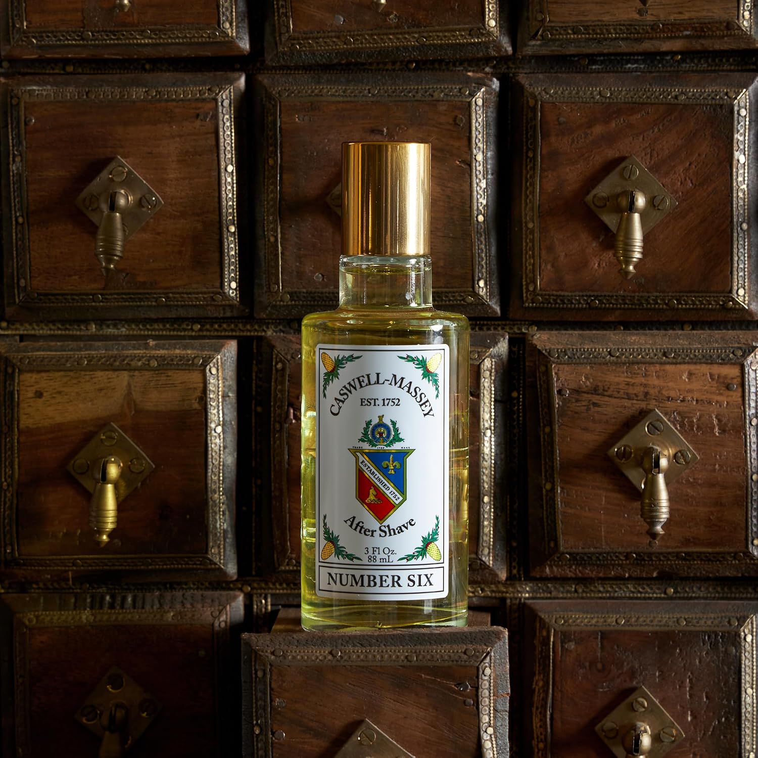 Caswell-Massey Number Six Gold Cap After Shave, Soothing Aftershave with Orange Blossom, Bergamot & Rosemary, 3 Fl Oz