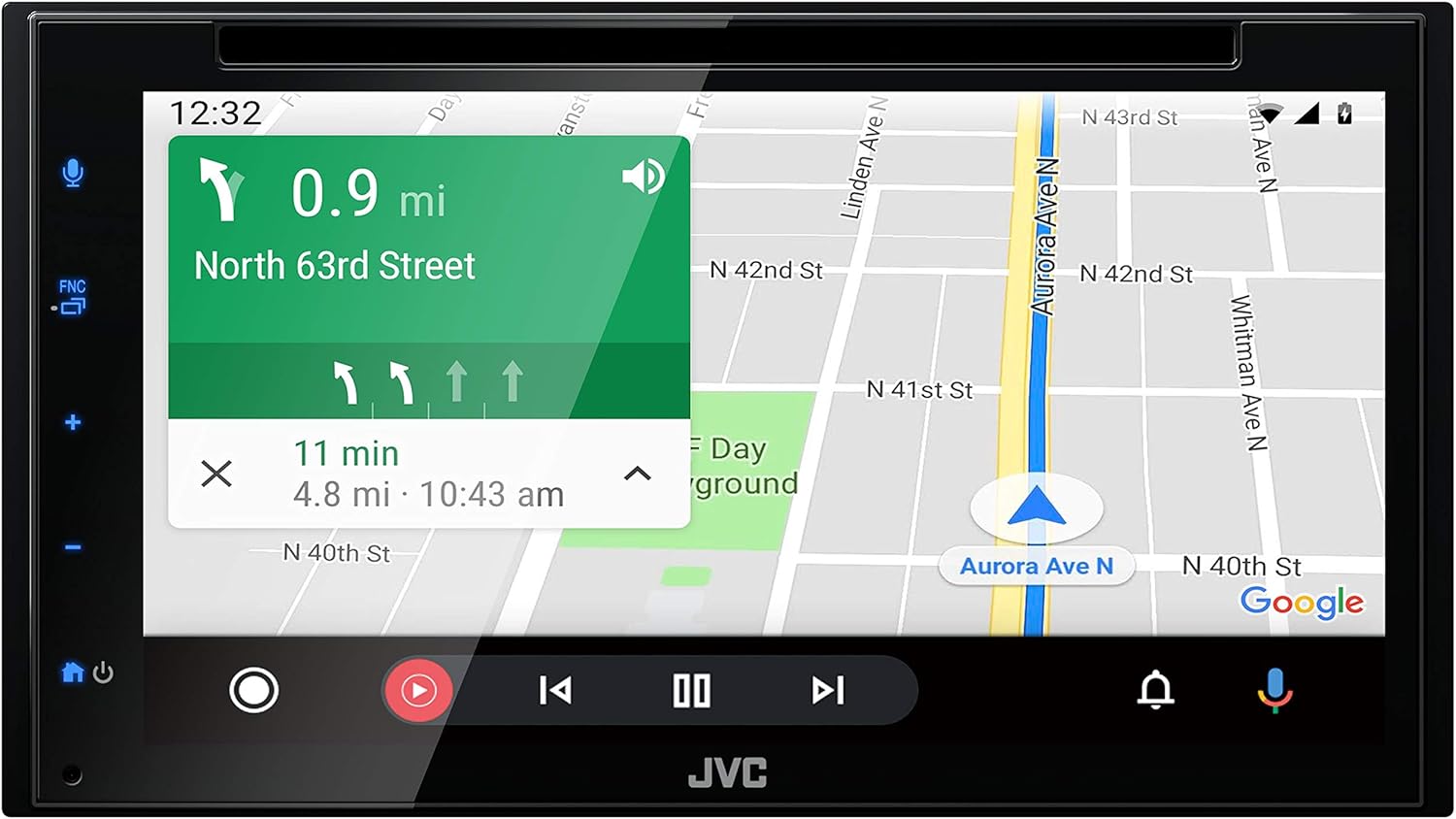 JVC KW-V660BT Apple CarPlay Android Auto DVD/CD Player w/ 6.8" Capacitive Touchscreen, Bluetooth Audio and Hands Free Calling, MP3 Player, Double DIN