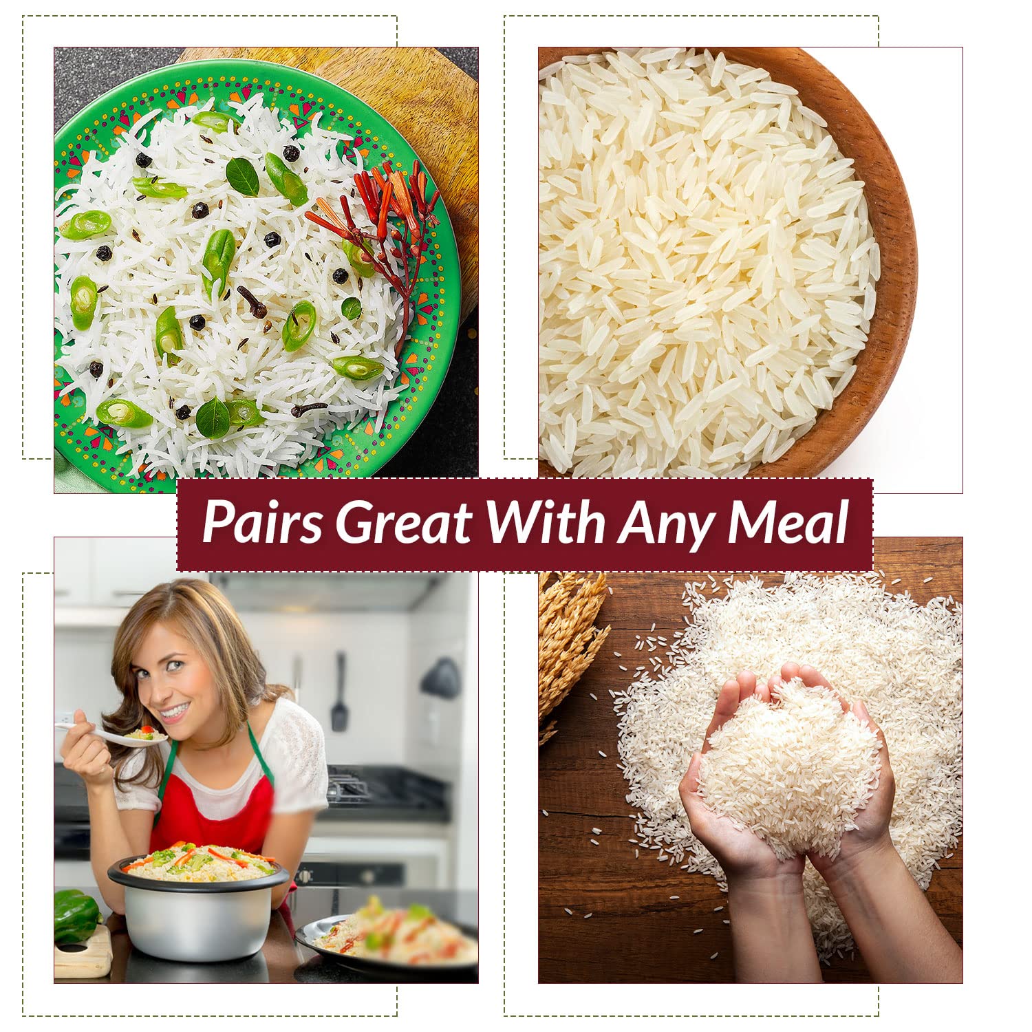 Himalayan Chef Basmati Rice,Extra Long Grain Rice Fluffy Quick Cooking Aromatic - 10 lbs.(Packaging May Vary)