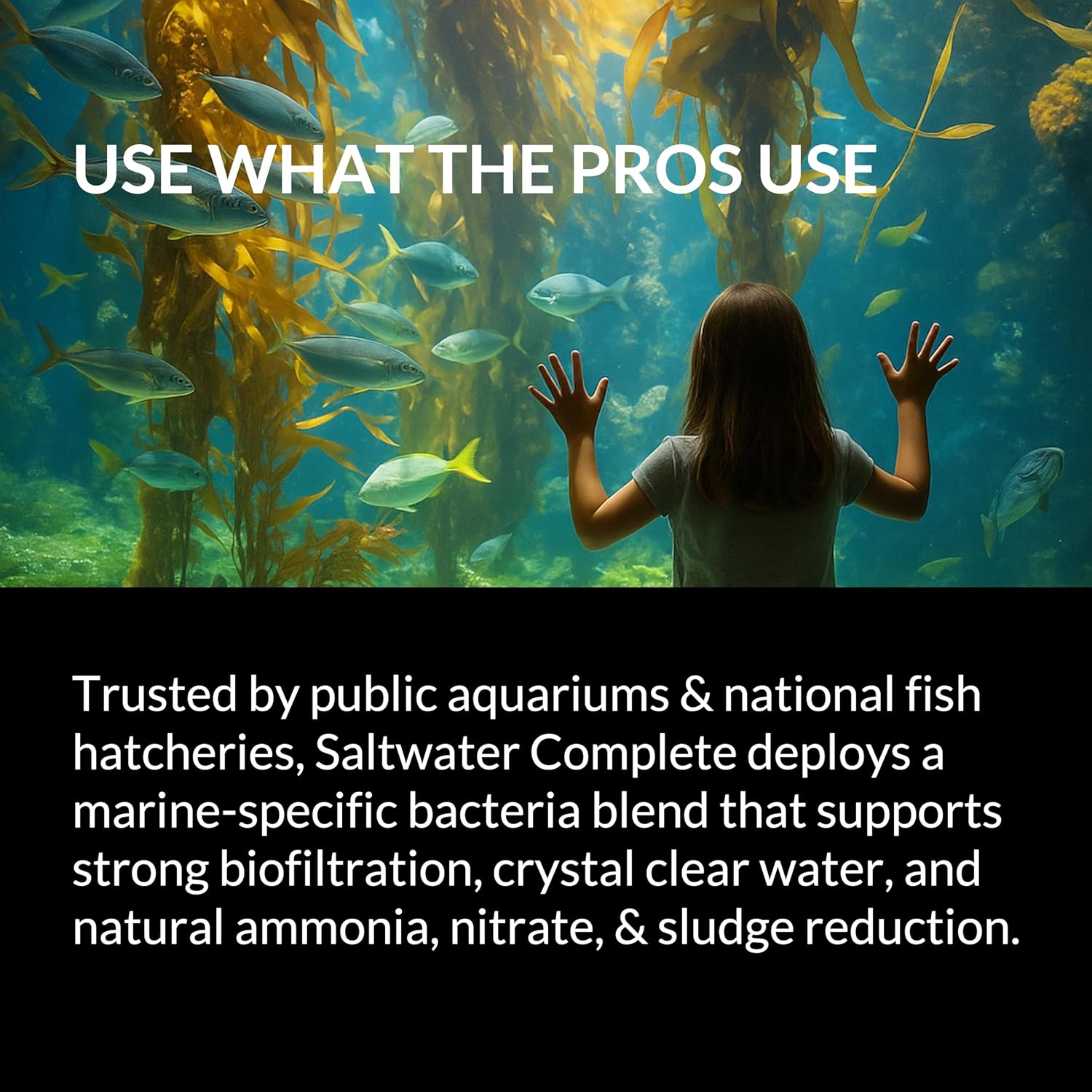 Saltwater Complete – Live Nitrifying Bacteria Blend for Saltwater & Reef Aquariums - Instant Cycle Marine Tank Starter - Removes Ammonia Nitrite - Clarifier - Safe for Fish Coral Invertebrates - 1Gal