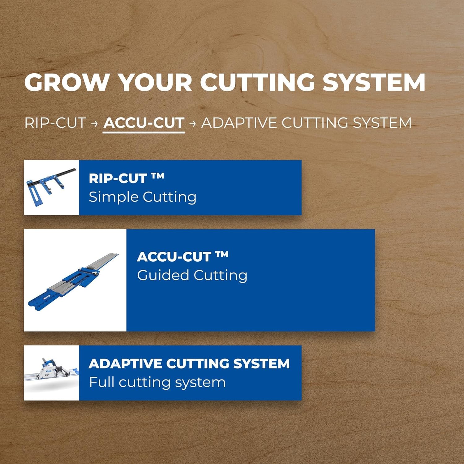 Kreg KMA3700 Accu-Cut XL - Universal Track Saw Guide System - Cuts up to 100" Long - No Clamps Needed - Make Straight, Cross