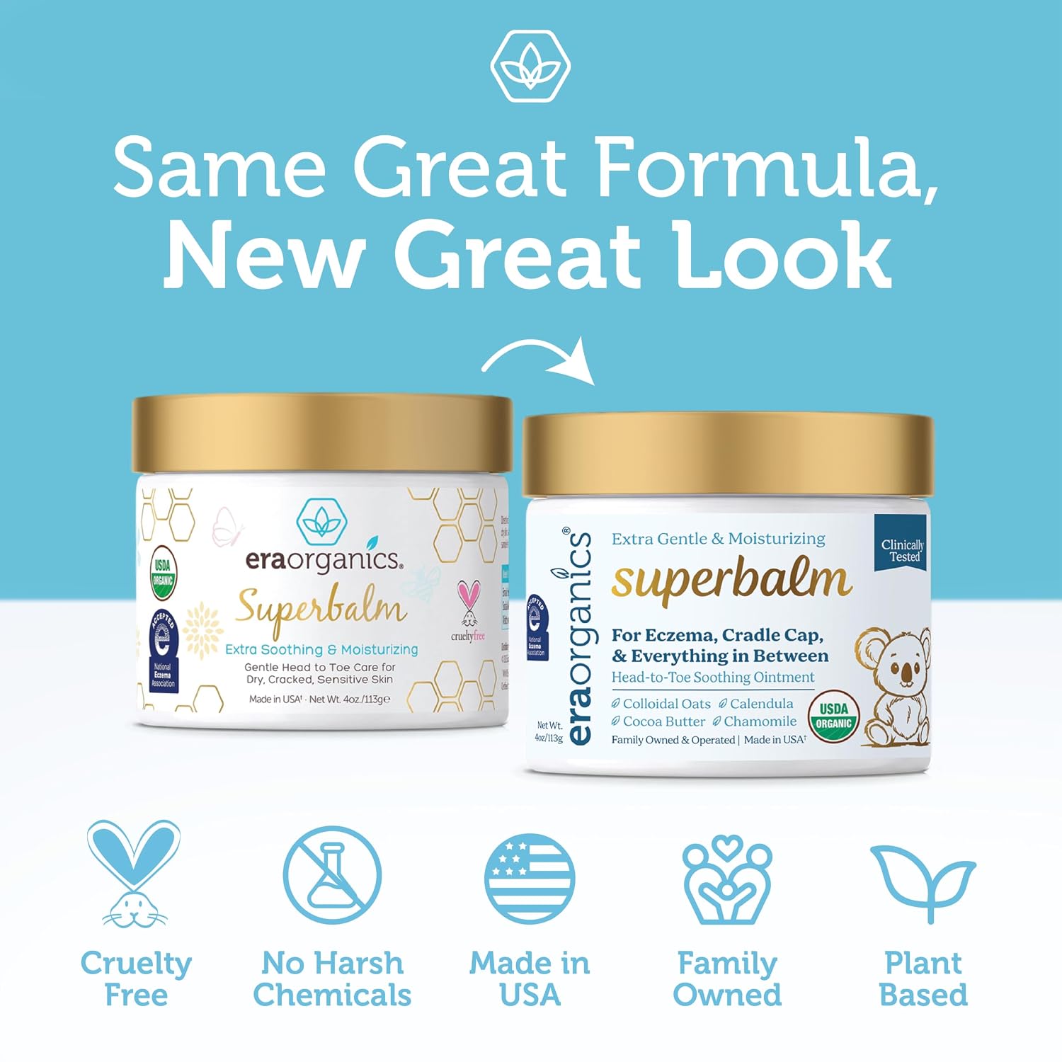 Superbalm USDA Organic Healing Ointment for Baby Eczema & Cradle Cap - 2oz | 100% Natural Soothing Superfood Cream for Toddler & Kids - Eczema, Cradle Cap, Baby Acne & Rashes - Non-Toxic, Fragrance-Free