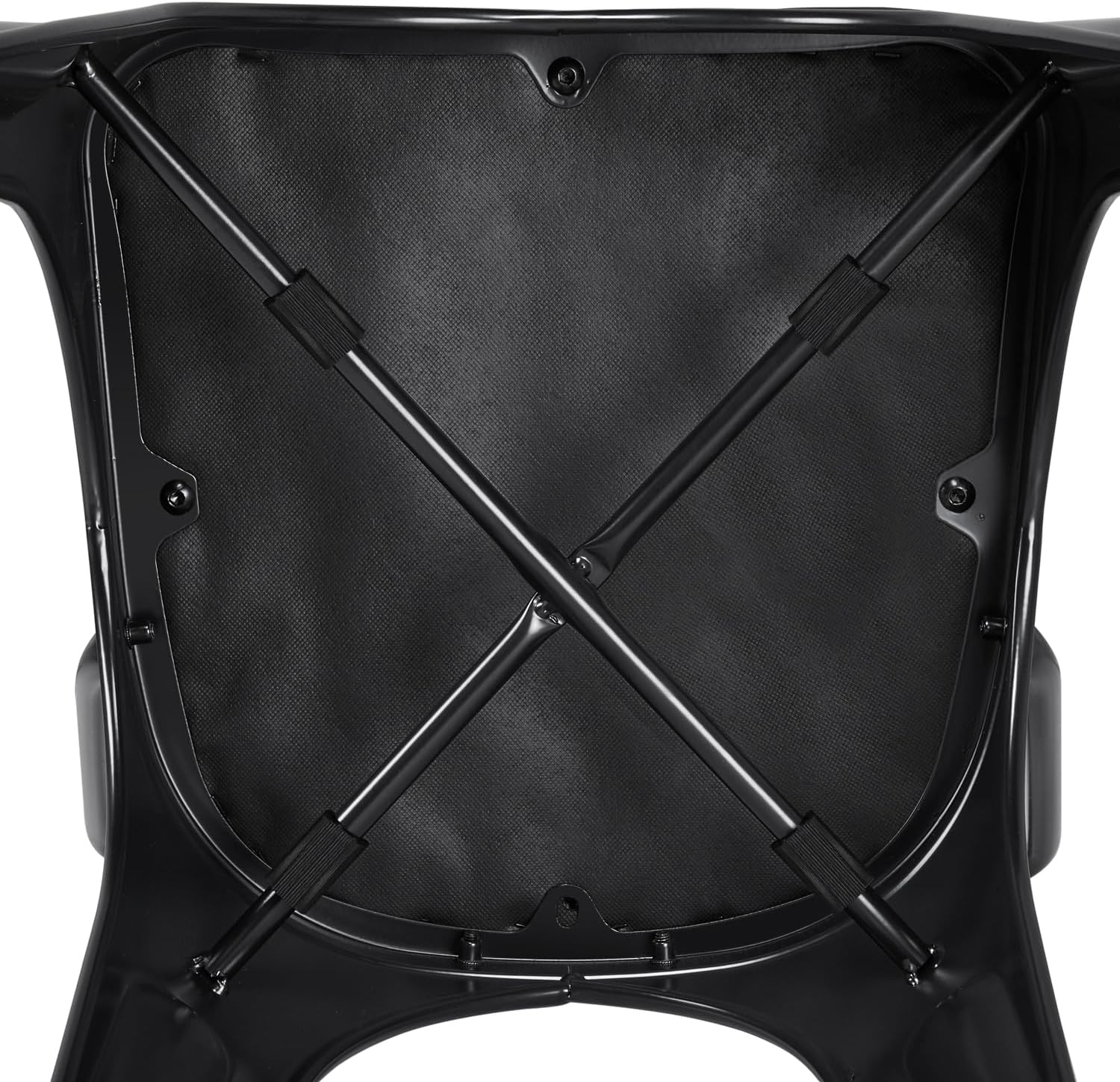 Yaheetech Metal Dining Chairs Set of 4 with Cushioned PU Leather Seat Black