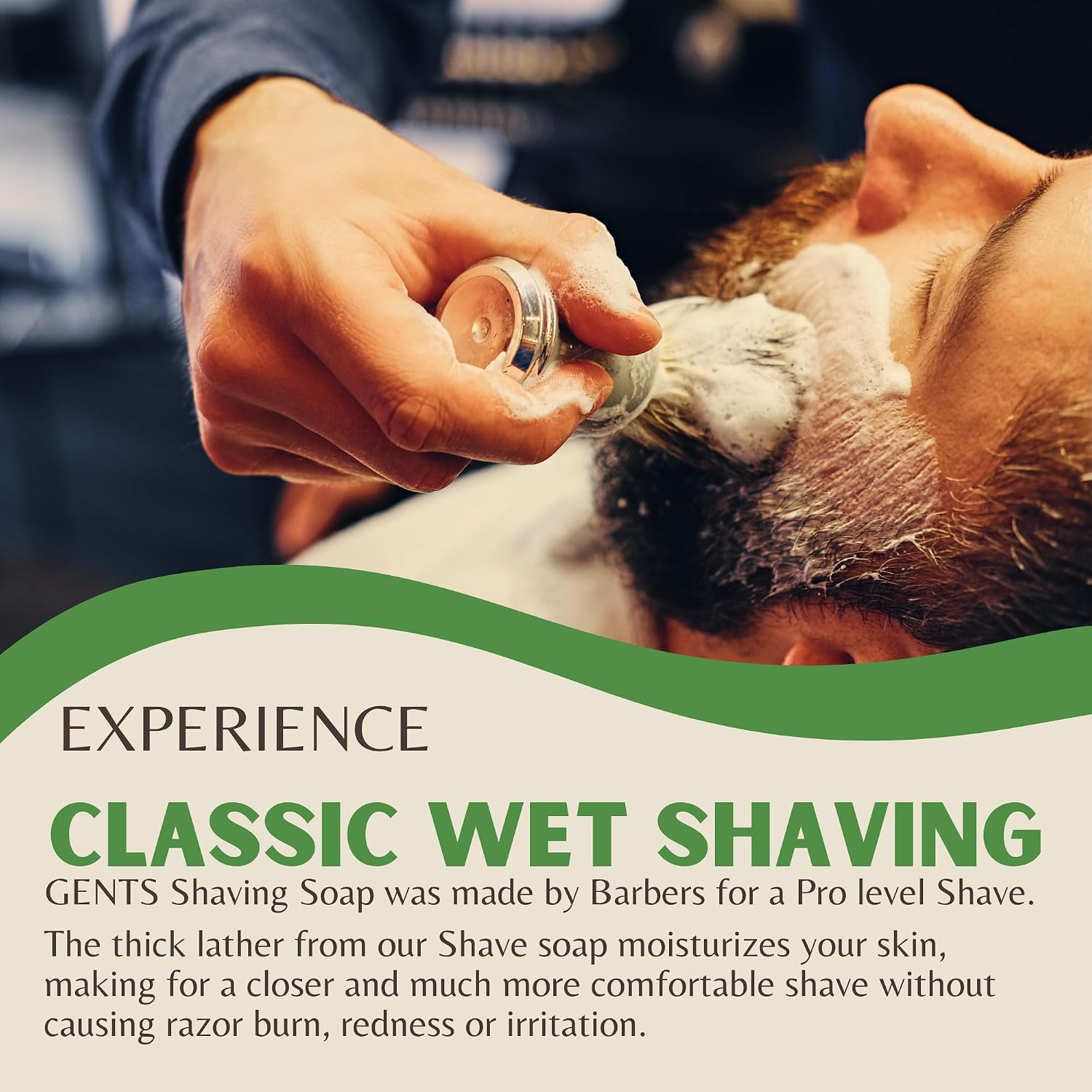 GENTS Men’s Shave Soap, 97% Natural Cedar Pine Scent, Rich Lather Wet Shaving, Traditional Shaving Soap for Men, 3oz Puck