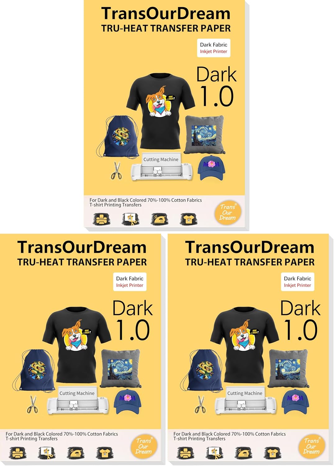 TransOurDream Upgraded Iron on Heat Transfer Paper for T Shirts (8.5x11''
