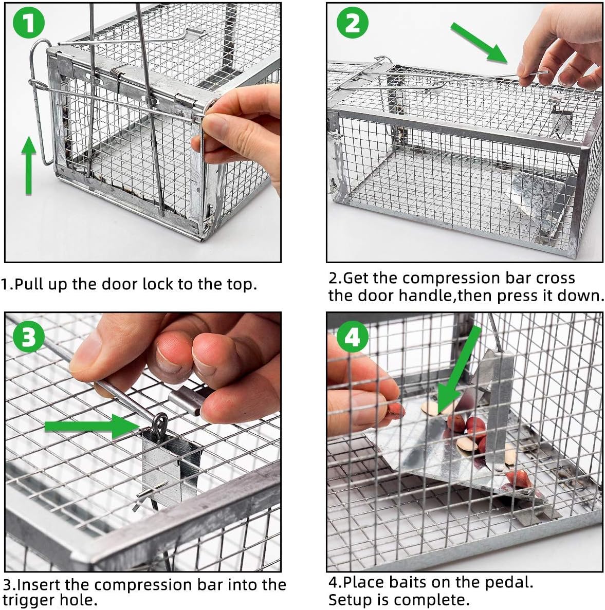 Kensizer Humane Rat Trap, Small Mouse Traps 10.5" L x 5.5" W x 4.5" H | Chipmunk Rodent Trap, Indoor and Outdoor, Mouse Voles Hamsters, Live Cage Catch and Release, 1-Pack