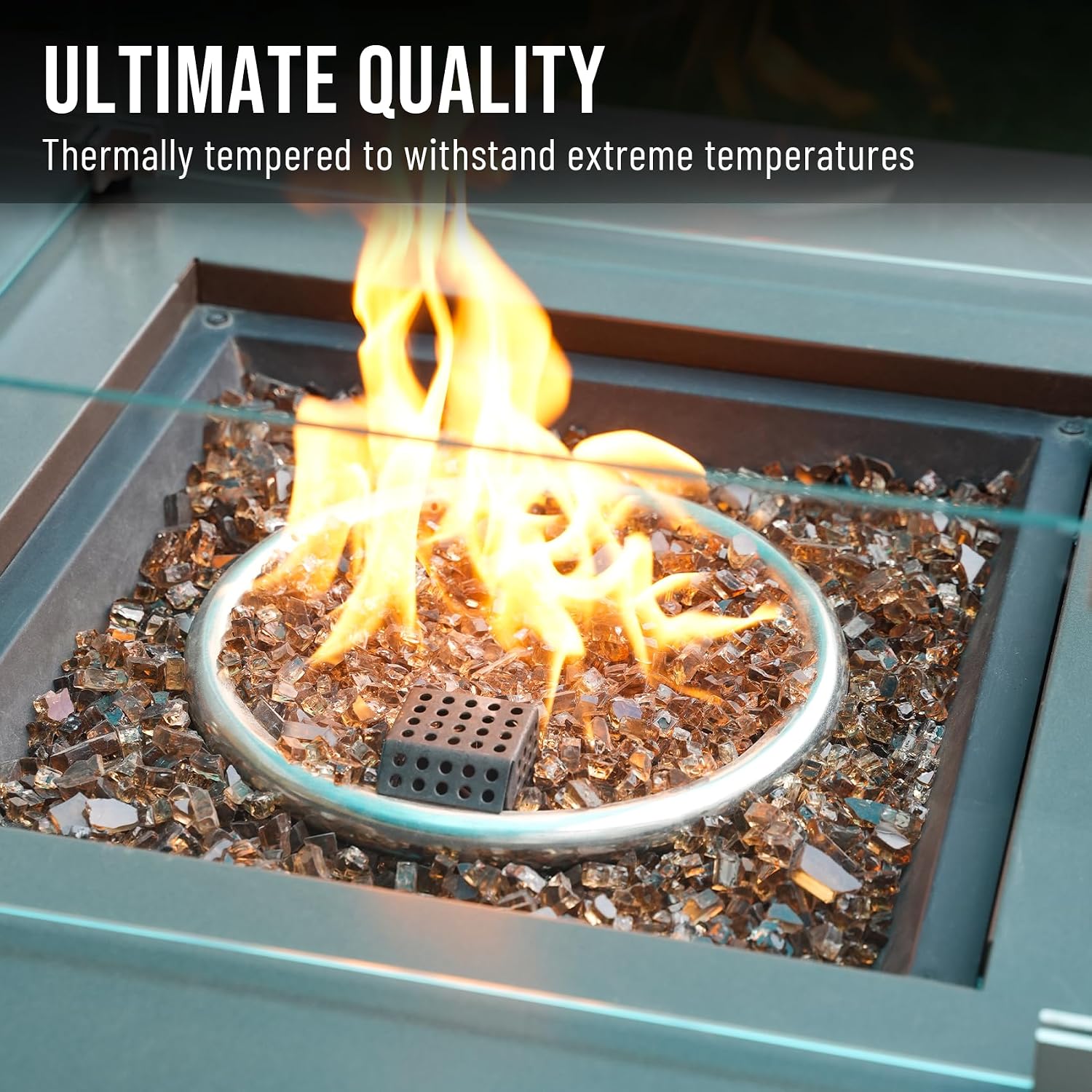 Skyflame 1/4" Pacific Blue Regular Fire Glass for Fire Pit Fireplace