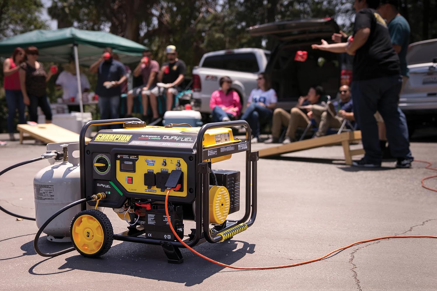 Champion Power Equipment 4750-Watt Electric Start Dual Fuel RV Ready Portable Generator with Free 3-Year Warranty, CARB Compliant
