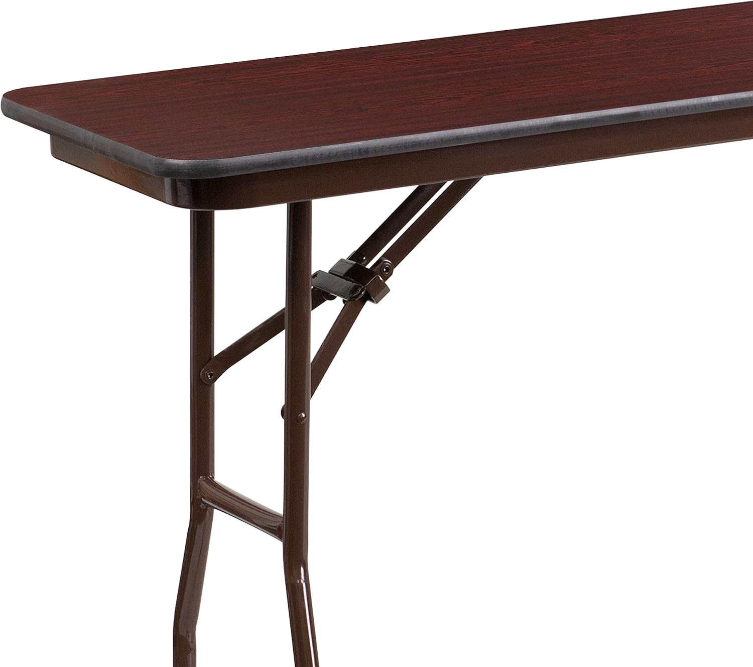 EMMA + OLIVER 6-Foot Mahogany Melamine Laminate Folding Training/Seminar | Table, Event Table