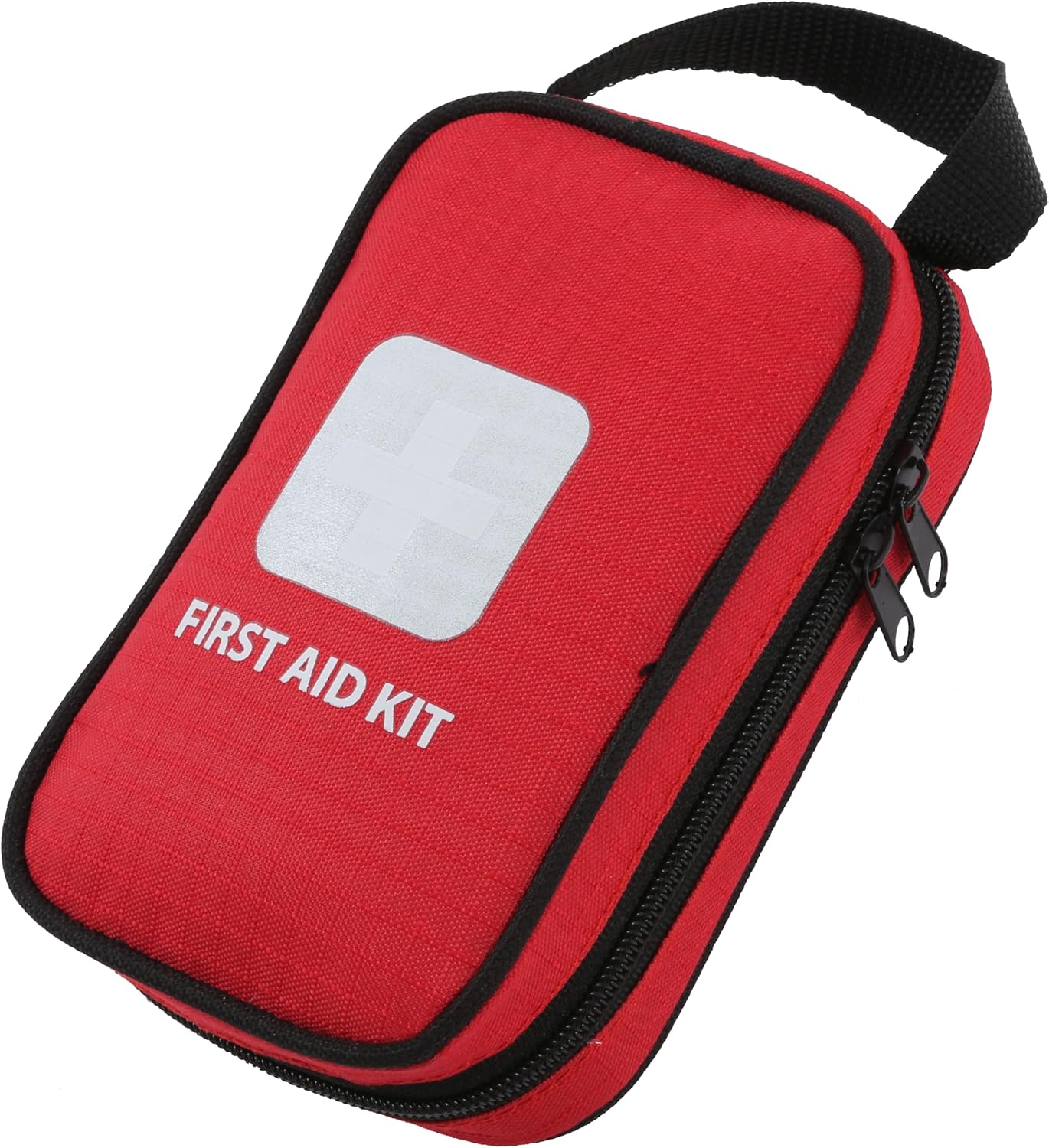 Thrive Mini First Aid Kit - Compact Travel Essentials Pack - Waterproof Camping Essentials Set - Portable Car First Aid Kit & Hiking Supplies Pouch - 66-Piece Set, Red Shell Case