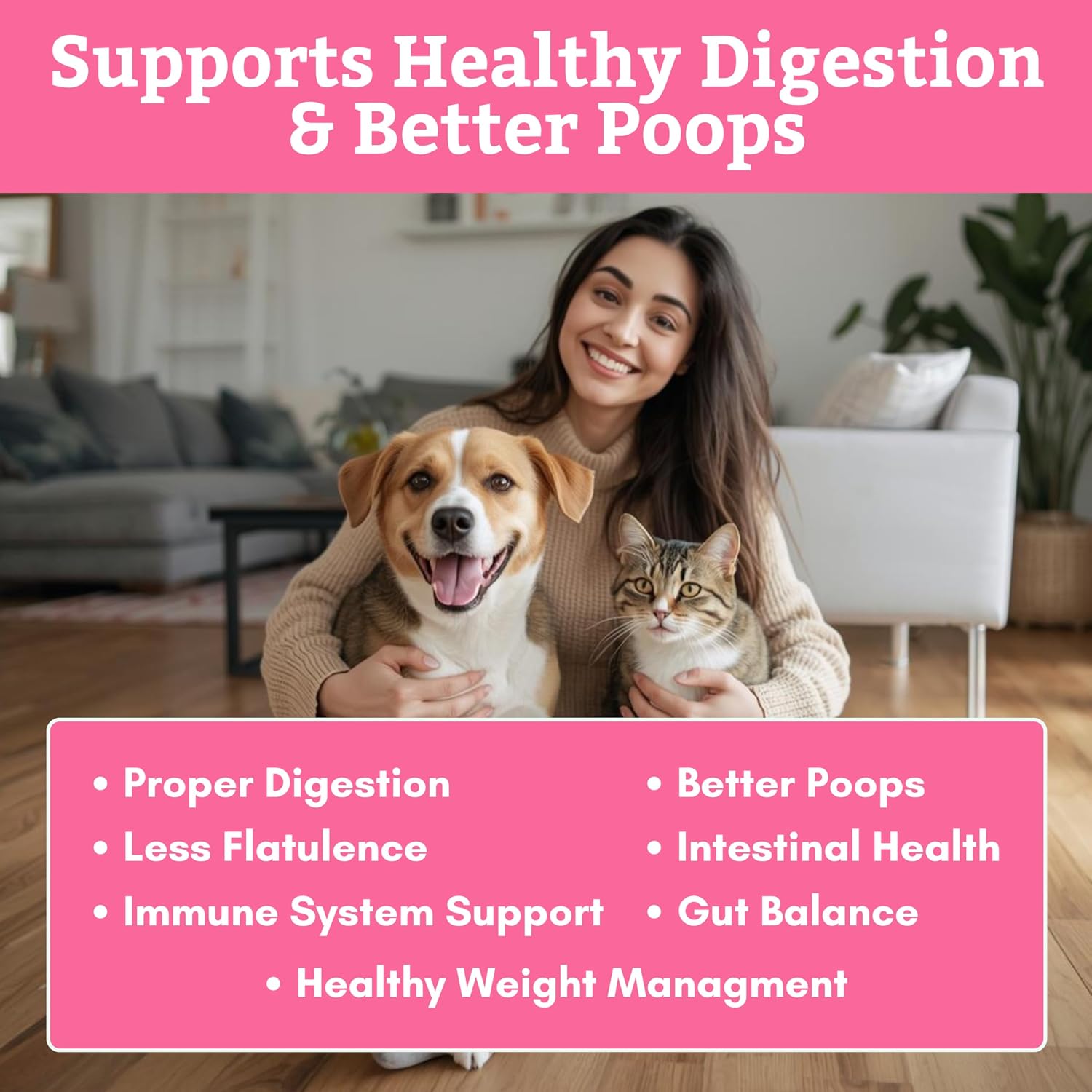 Probiotics for Dogs and Cats for Gut & Digestive Health | 2 Oz | 57 Scoops | 10B CFUs for Digestion, Nutrient Absorption, and Gut Balance | Cat & Dog Probiotics with Prebiotics and Digestive Enzymes