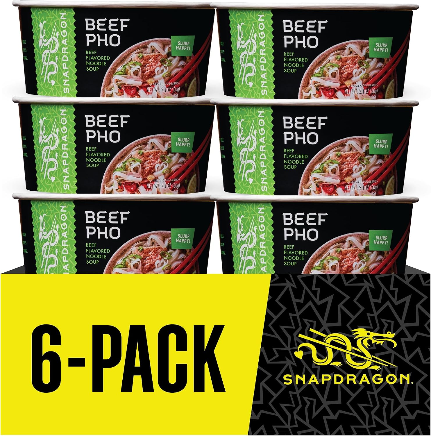 Snapdragon Pho Soup Bowl, Beef Pho, 2.1 oz (Pack of 6)