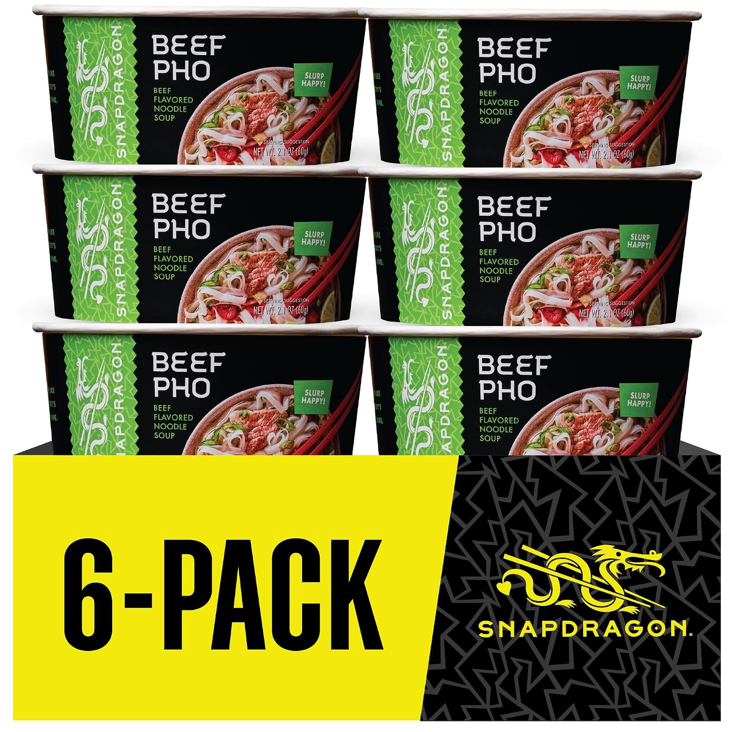 Snapdragon Laksa Curry Instant Noodle Bowls | Coconut Curry Flavor with Rice Noodles | Gluten-Free | No MSG Added | 2.1 oz (6 Pack)