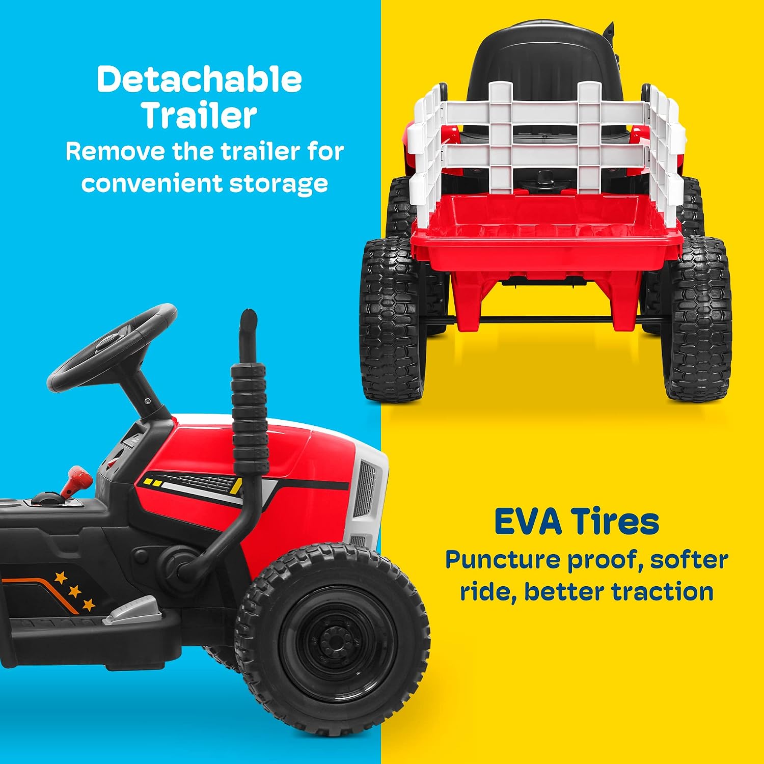 Kidzone 12V 7Ah Premium Electric Tractor Ride On Toy, Green