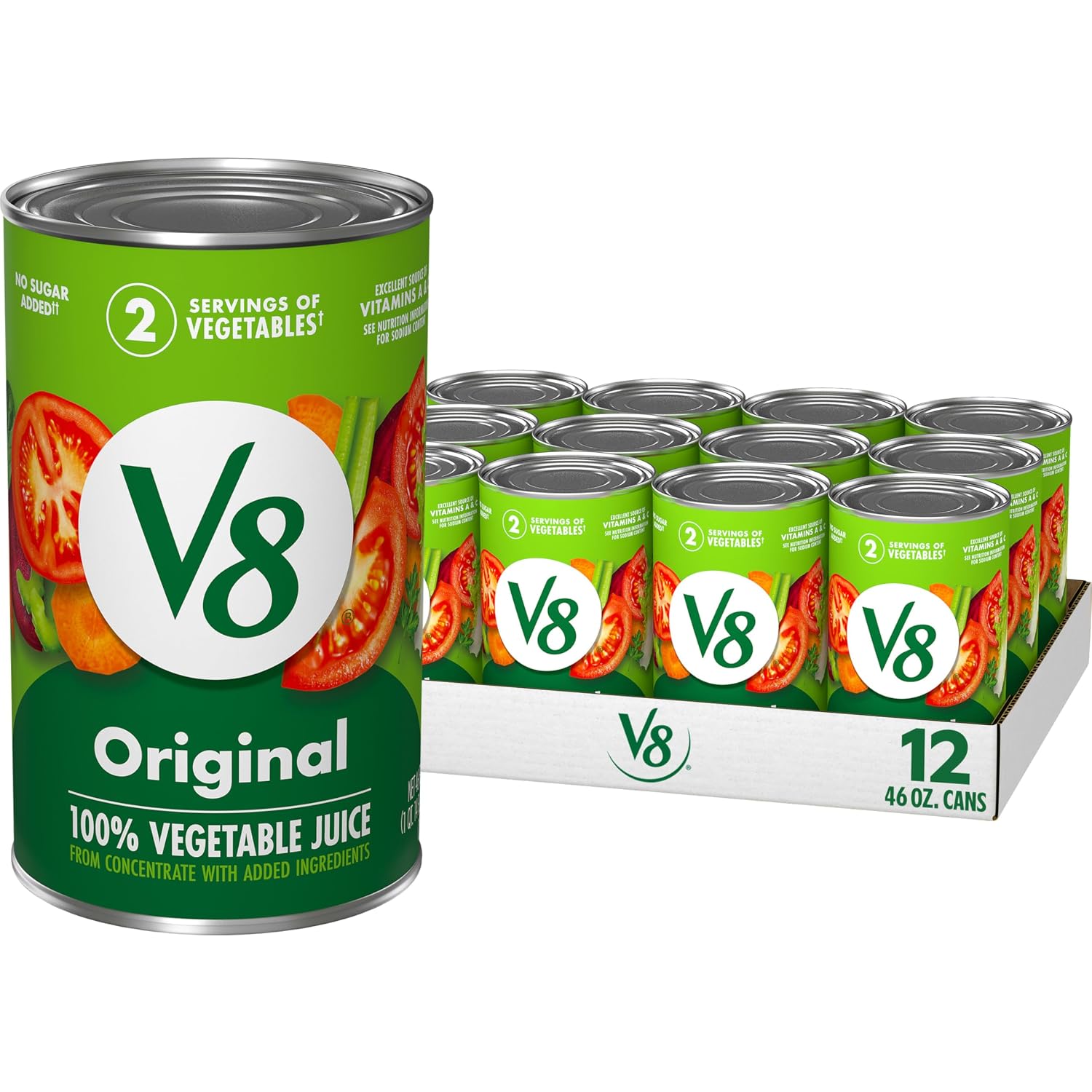 V8 Low Sodium Original 100% Vegetable Juice, 11.5 fl oz Can (24 Pack)