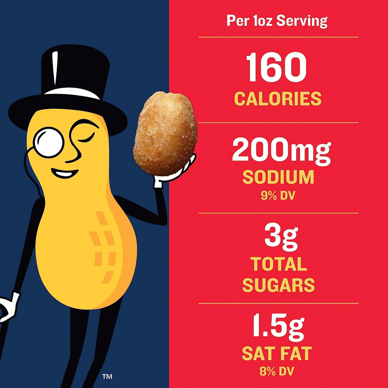 PLANTERS Salted Peanuts, Party Snacks, 16 Oz (1 Ct) | Dry Roasted Salted Peanuts. 0g Trans Fat. Resealable Jar. Snacks for Adults. Party Mix, Flavored Nuts