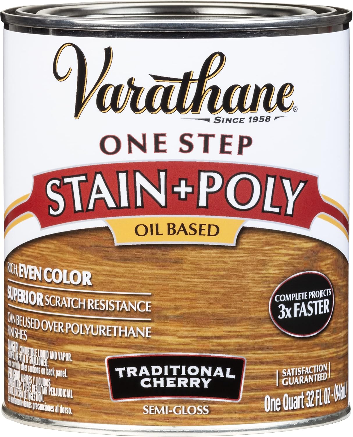 Varathane 243863 Oil-Based One Step Stain + Poly Spray, 12 oz, Golden Pecan