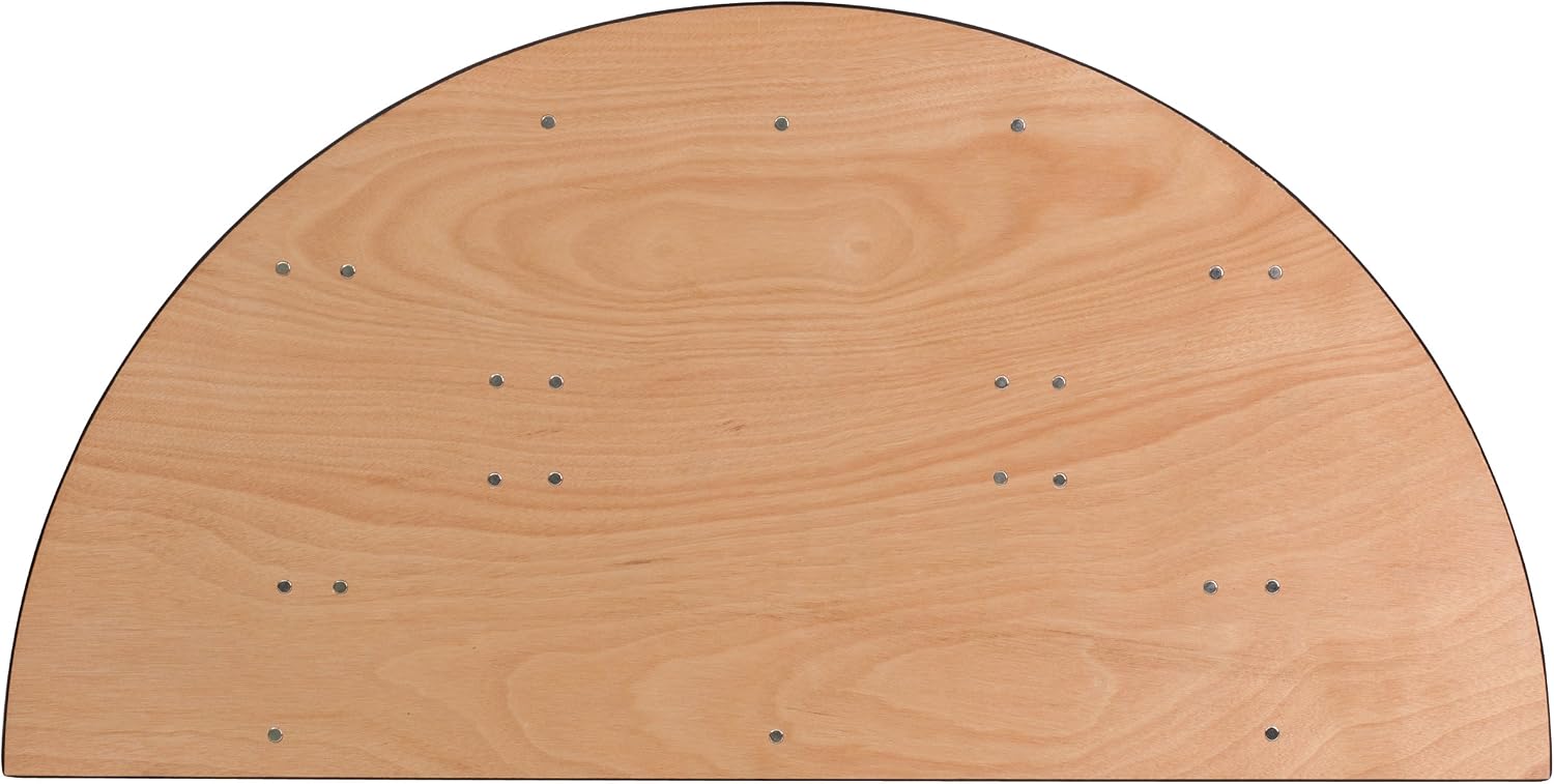 BizChair 5-Foot Half-Round Wood Folding Banquet Table