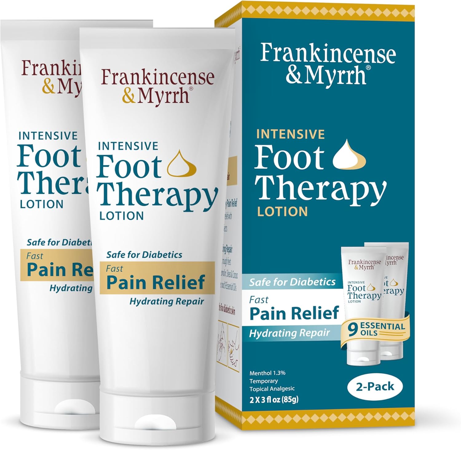 Frankincense & Myrrh Intensive Foot Therapy Lotion, Diabetic Relief, 3 oz