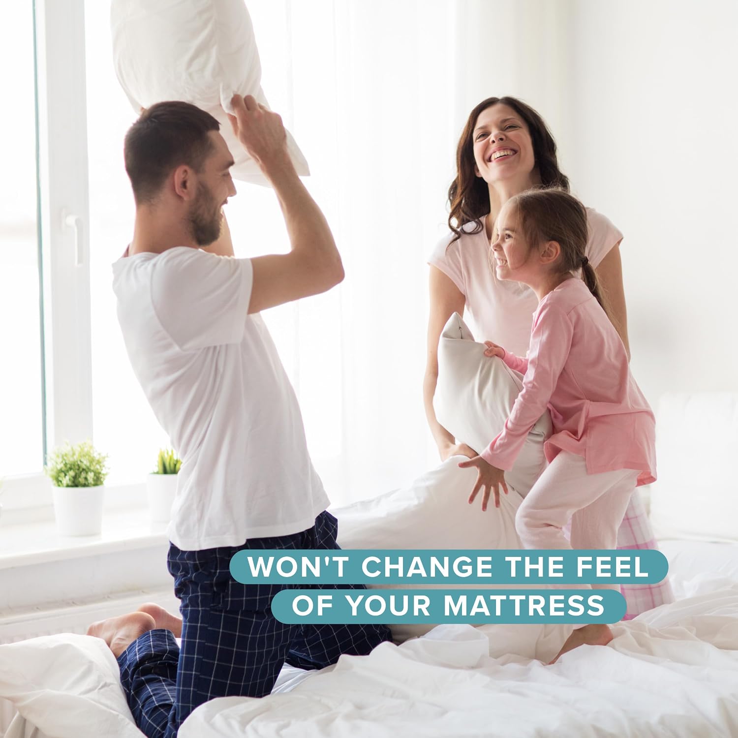 Bare Home Queen Size Mattress Protector - 100% Waterproof & Breathable - Premium Cooling Mattress Cover - Protects Against Spills - Vinyl Free Noiseless - Protect Your Mattress (Queen, White)