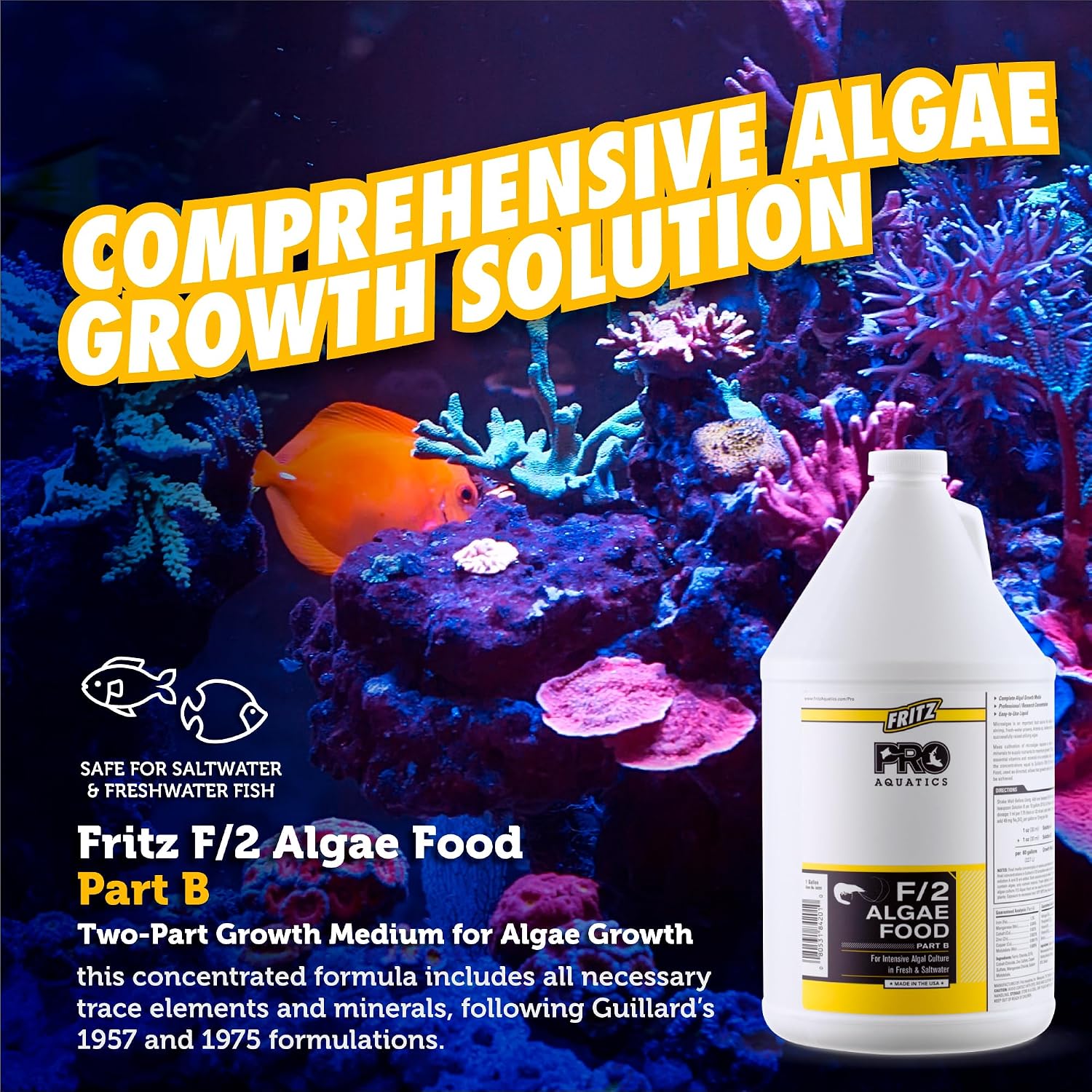 Fritz Aquatics PRO - F/2 Algae Food PTB- 1 Gallon