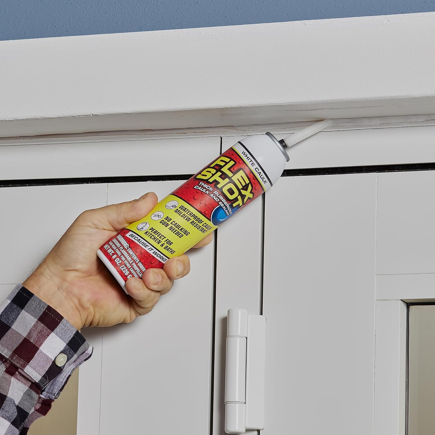 Flex Shot, Flexible Rubber Silicone Sealant, Waterproof Caulk, UV Resistant, No Caulk Gun Needed, Perfect for Kitchen, Bath, Showers, Sinks, Baseboards, Black, 8oz, 1-Pack