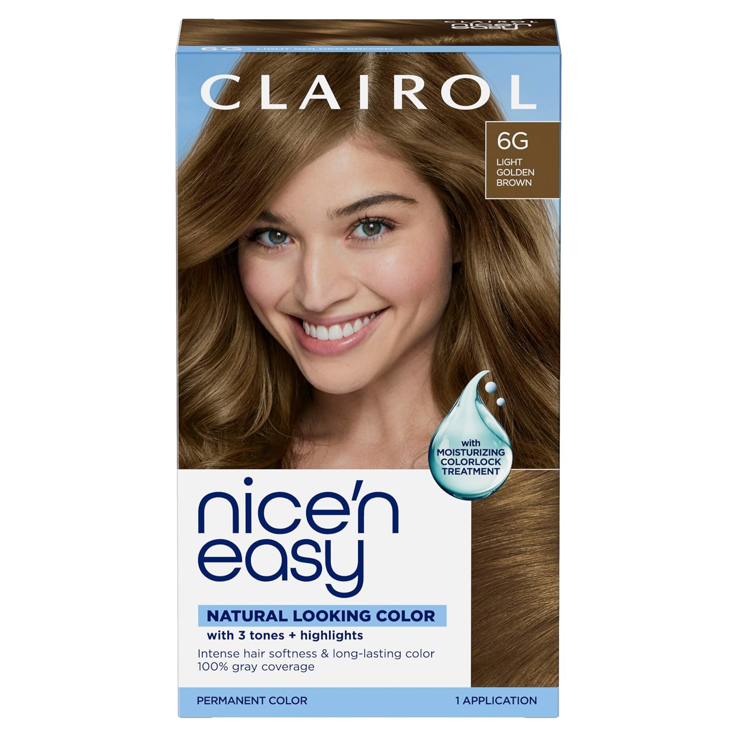 Clairol Nice'n Easy Permanent Hair Dye, 6A Light Ash Brown | Pack of 3