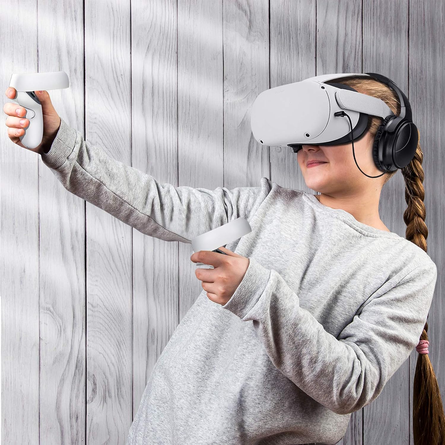 SARLAR VR Gaming Headphones for Quest 2/Quest 3 Increase VR Immersion, Custom Length Cable, Optimized Gaming Audio Driver