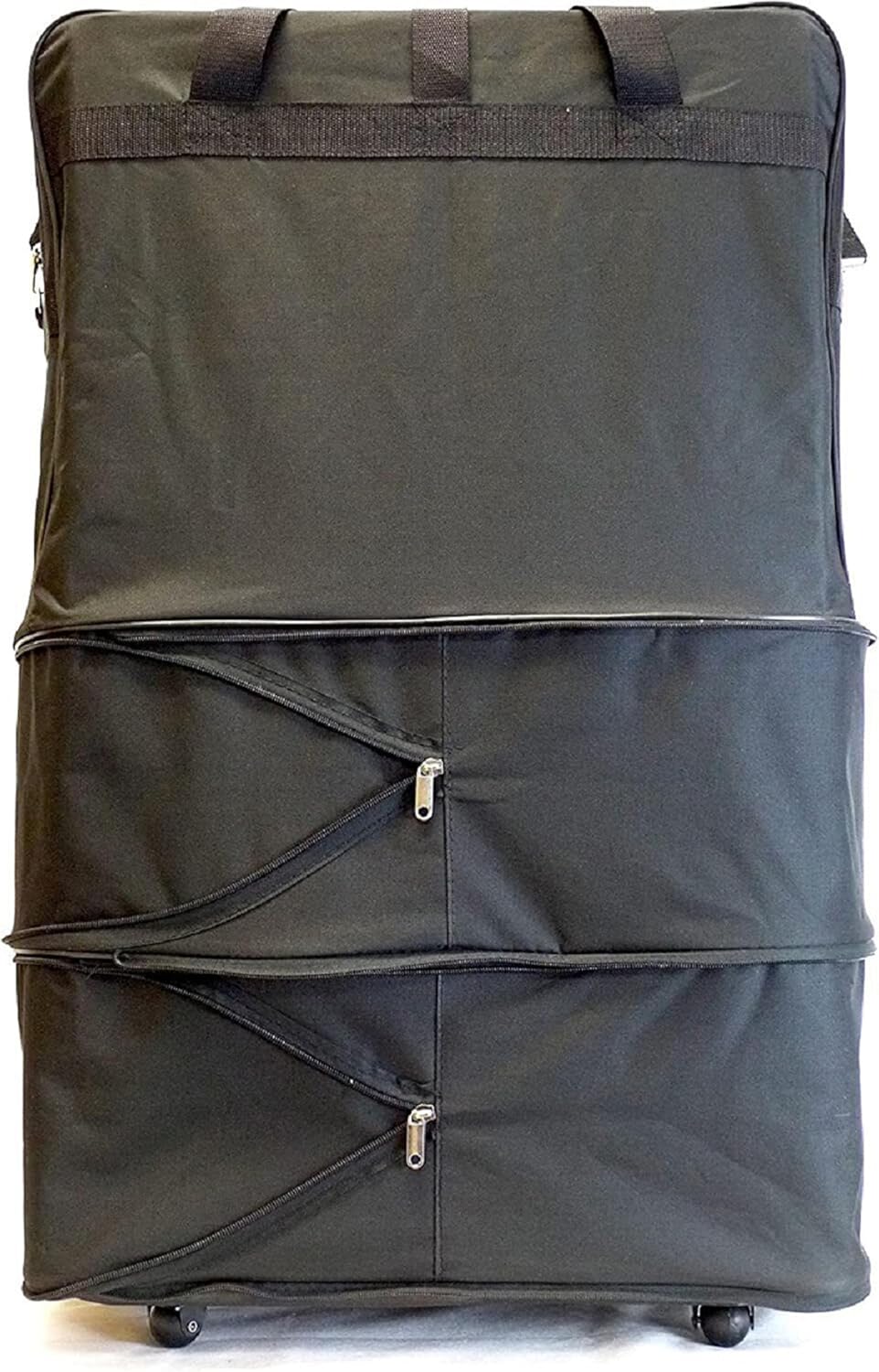 40" Rolling 3 Tiers Expandable Wheeled Duffle Bag / Lightweight Spinner Suitcase Luggage (24" x 16" x 40")