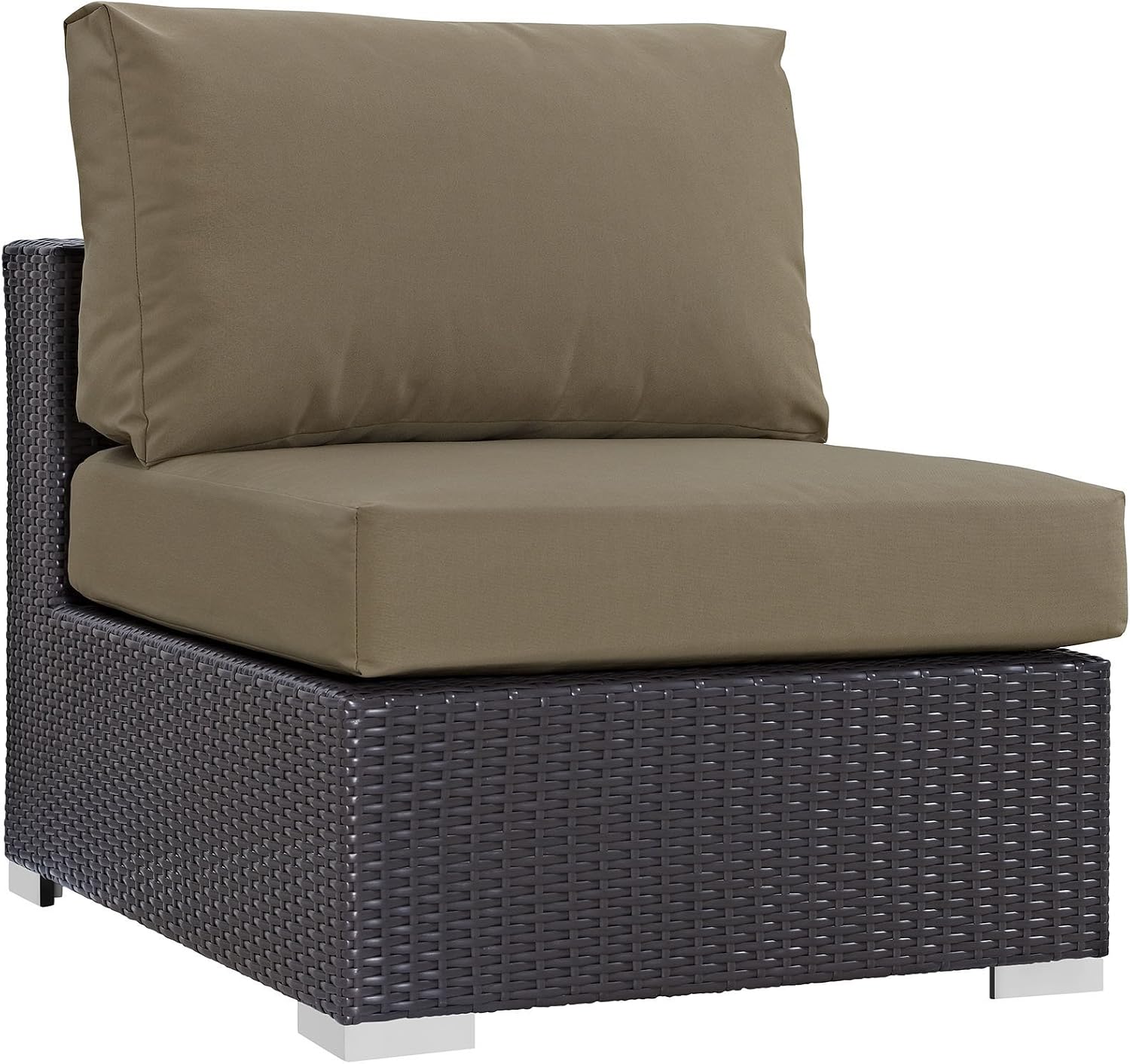 Modway Convene Wicker Rattan Outdoor Patio Loveseat in Espresso White