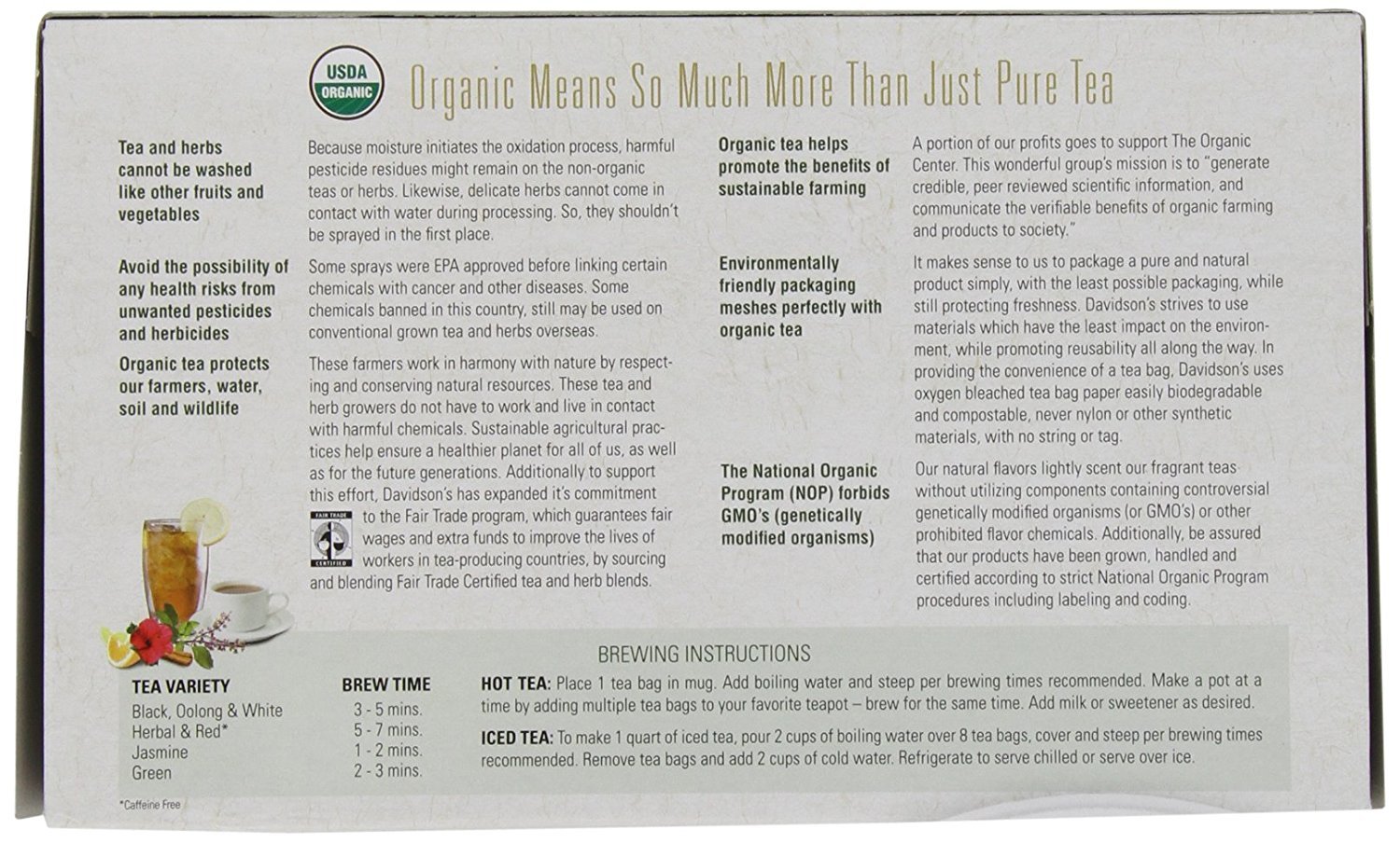 Davidson's Organics, Yerba Mate, 100-count Unwrapped Tea Bags