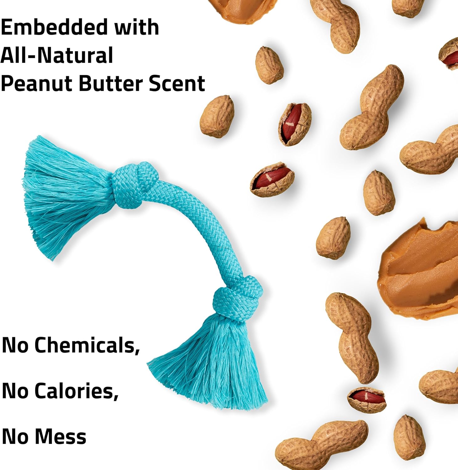 Playology Tug Rope Dog Toys for Large Breed Dogs - Jumbo, Beef Scent