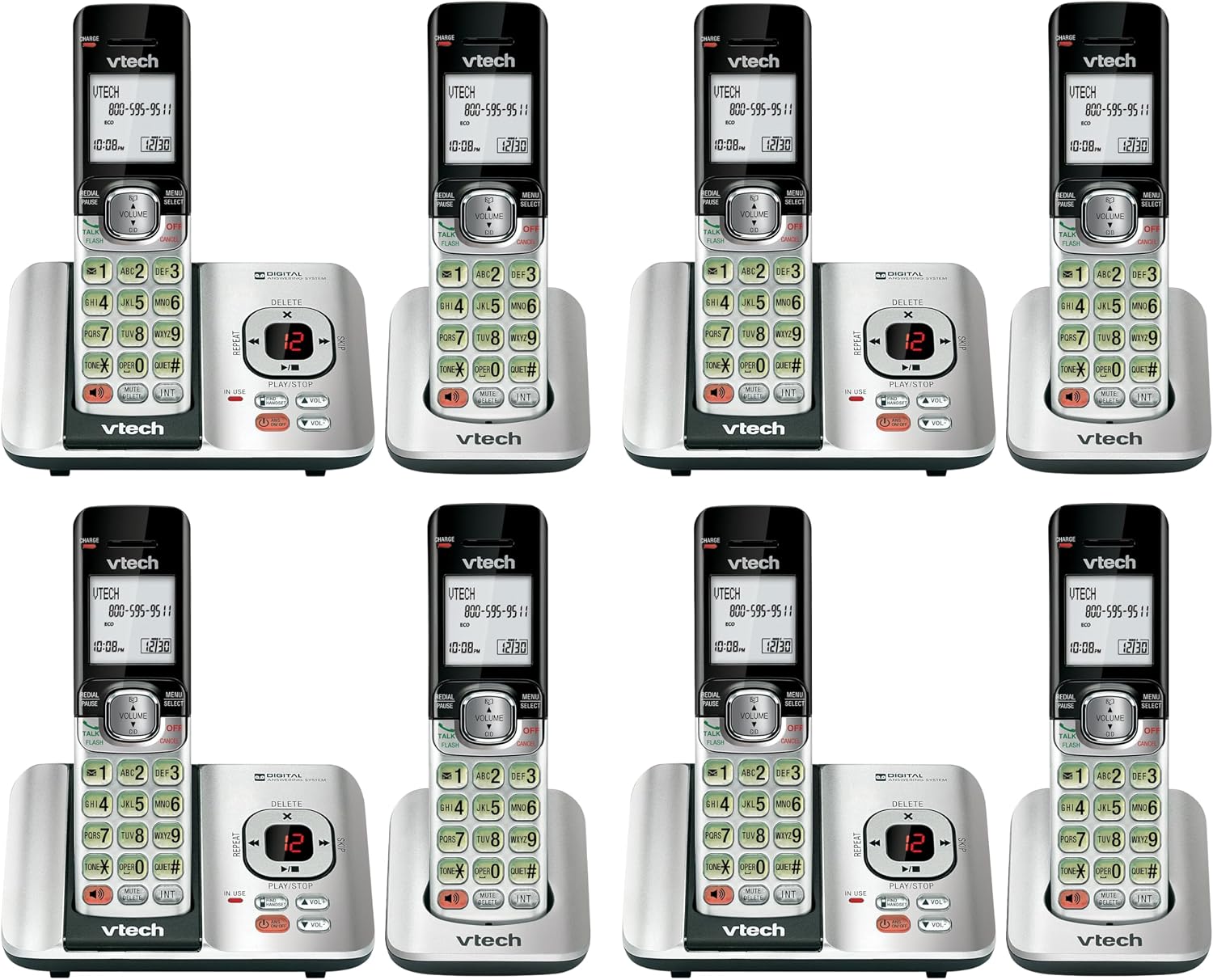 VTech CS6719-2 2-Handset Cordless Phone with Caller ID/Call Waiting, Handset Intercom & Backlit Display/Keypad, Silver