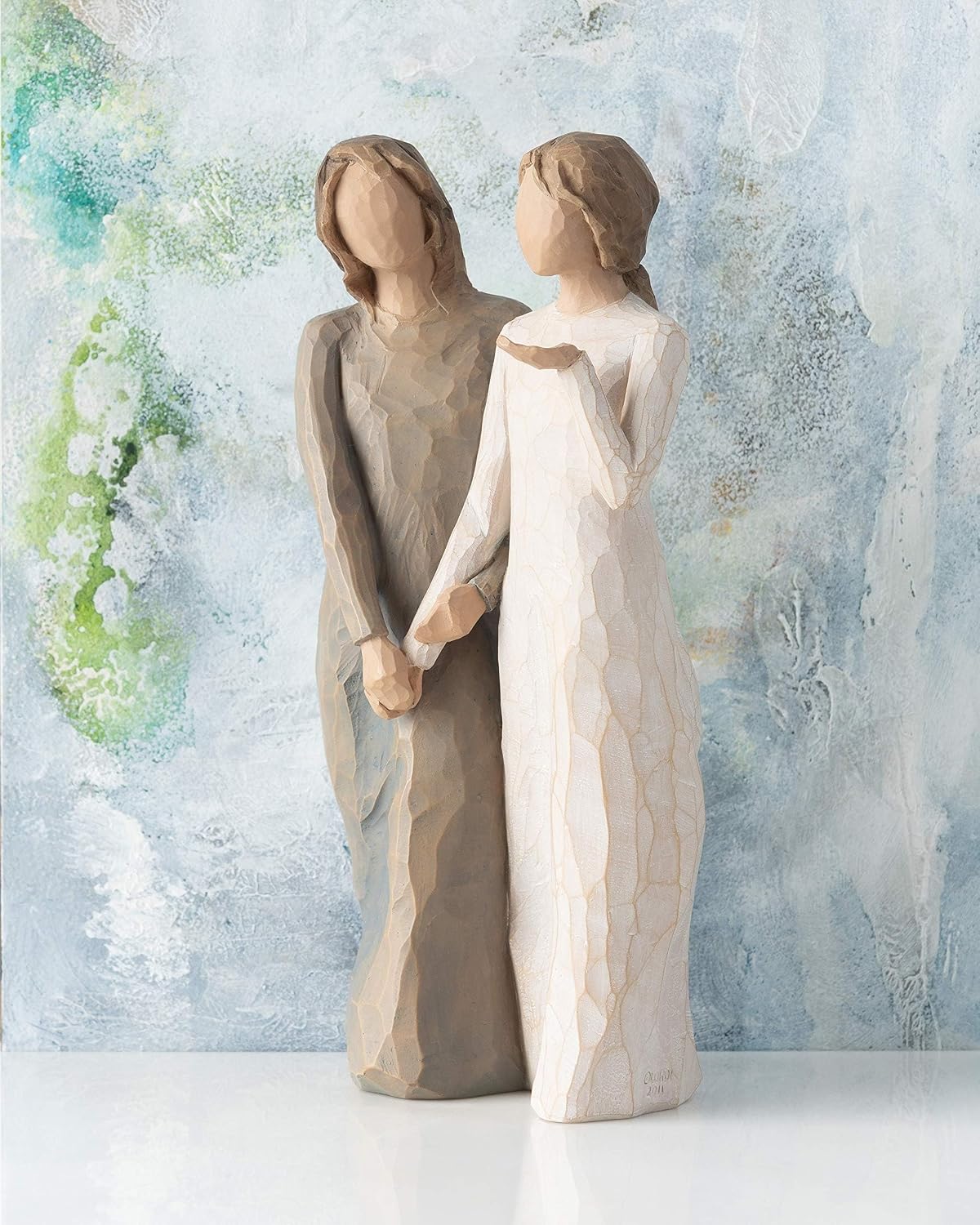 Willow Tree We are Three, Sculpted Hand-Painted Figure, Darker Skin | Cast from a Susan Lordi Original Carving, Celebrates Close Bonds, Meaningful Relationships, Thoughtful Keepsake Gift Idea